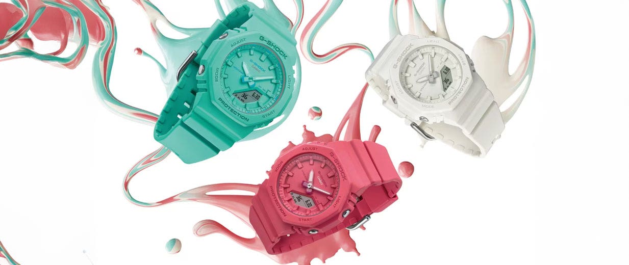 Casio Compact G-SHOCK GA-2100 Series | Vibrant Monochromatic Colours