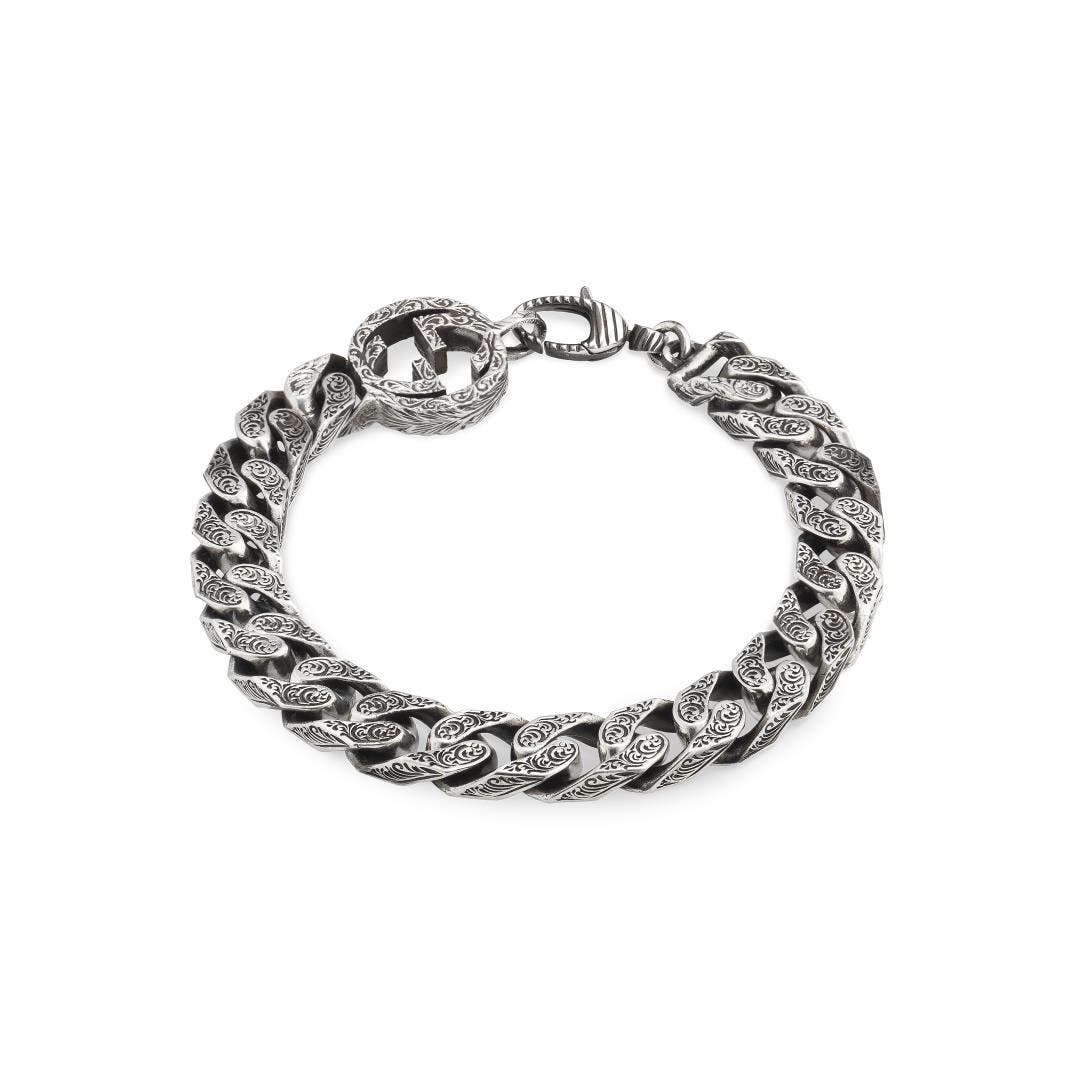 Interlocking Sterling Silver Chain Bracelet