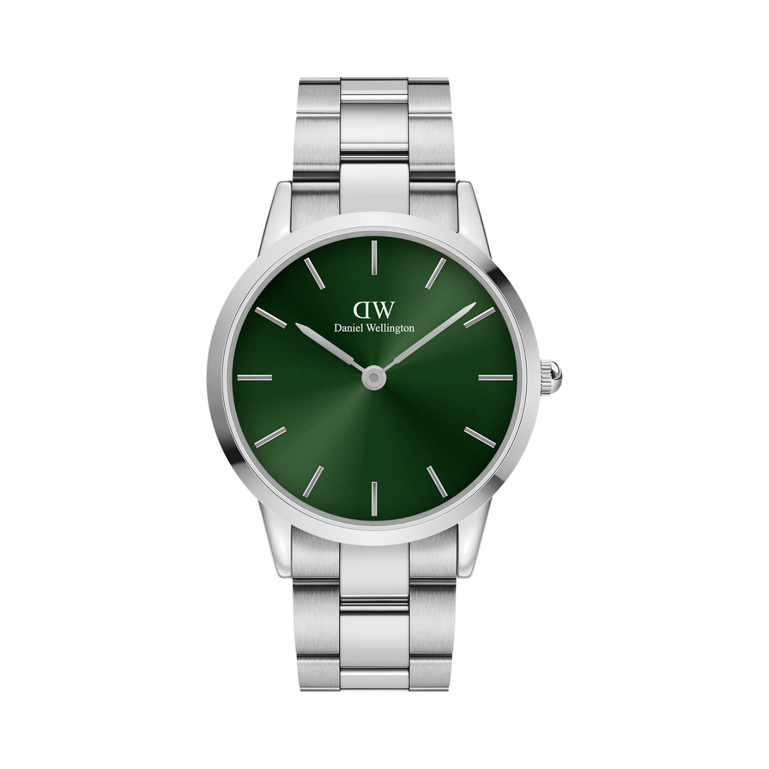 Daniel Wellington Iconic Link 40mm Emerald Dial Quartz Movement Stainless Steel Watch