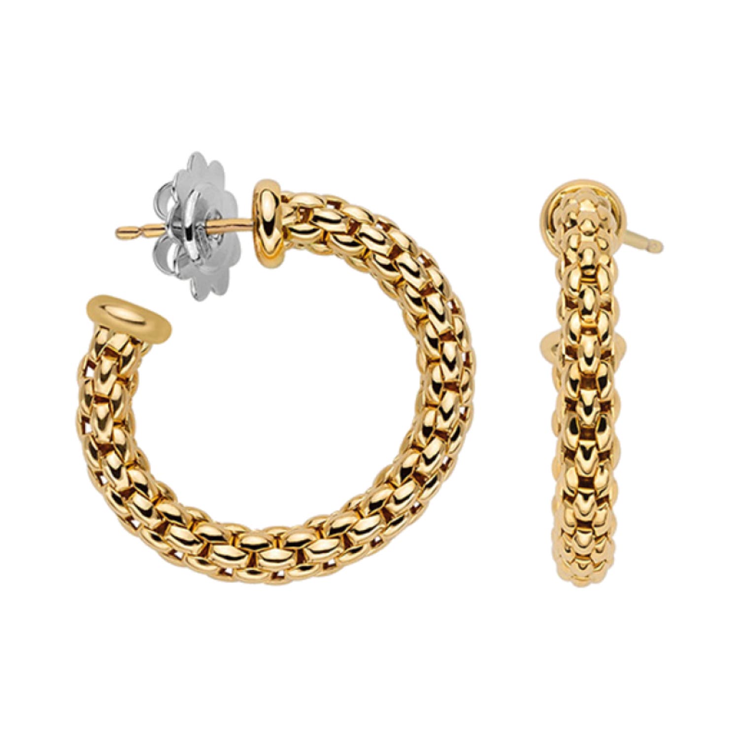 Fope 18k Gold Mesh Hoop Earrings