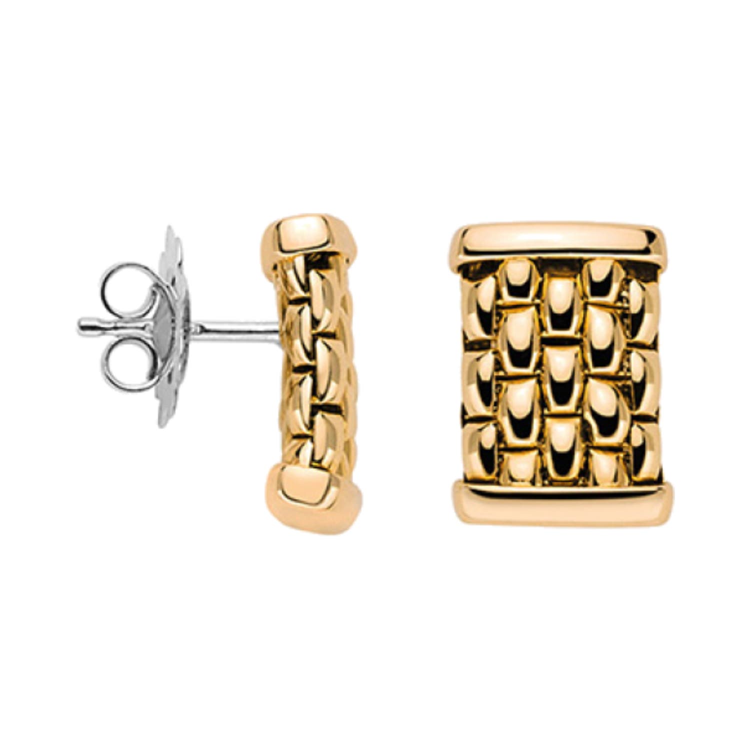 Fope 18k Gold Mesh Stud Earrings