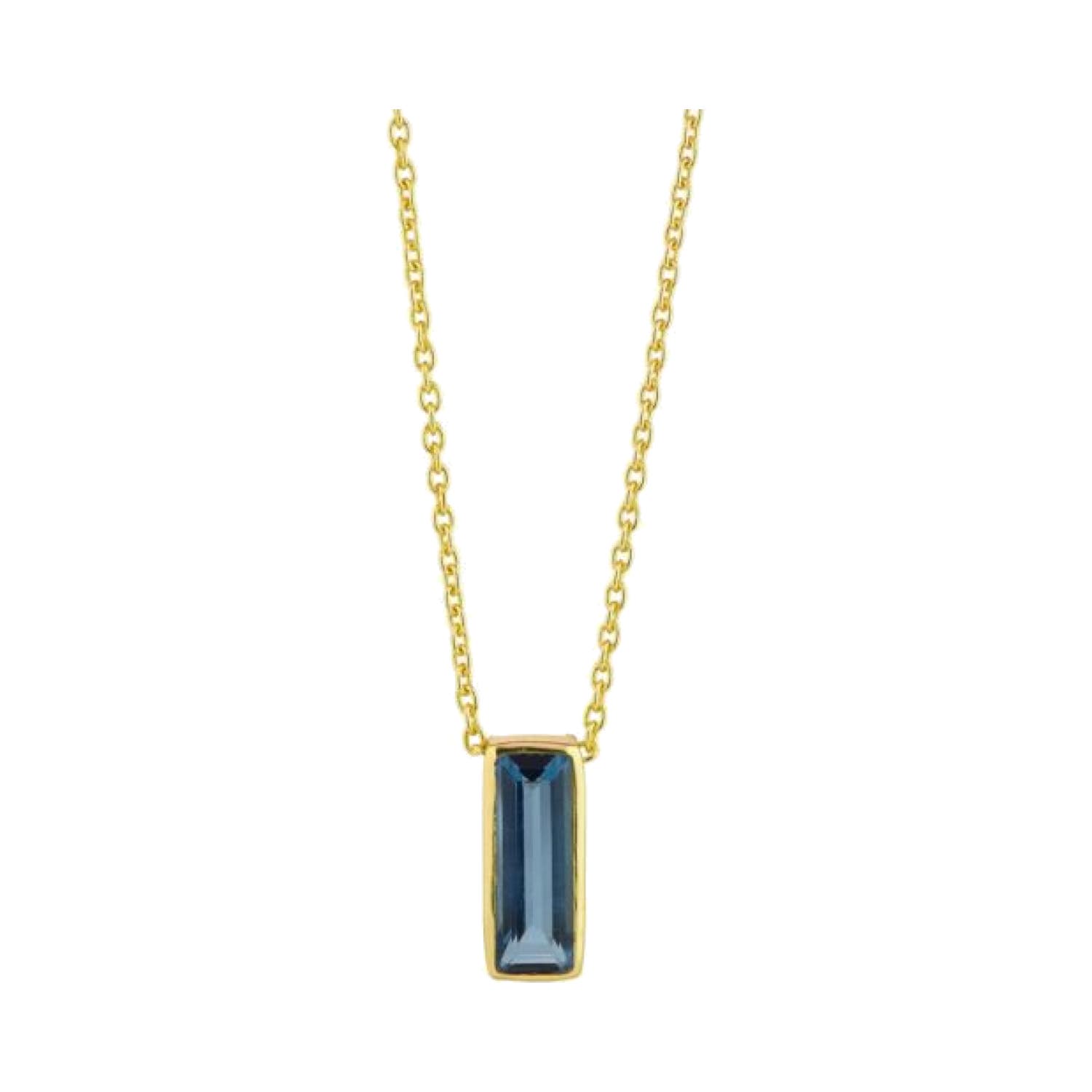 Yellow Gold Manhattan Iolite Pendant Necklace