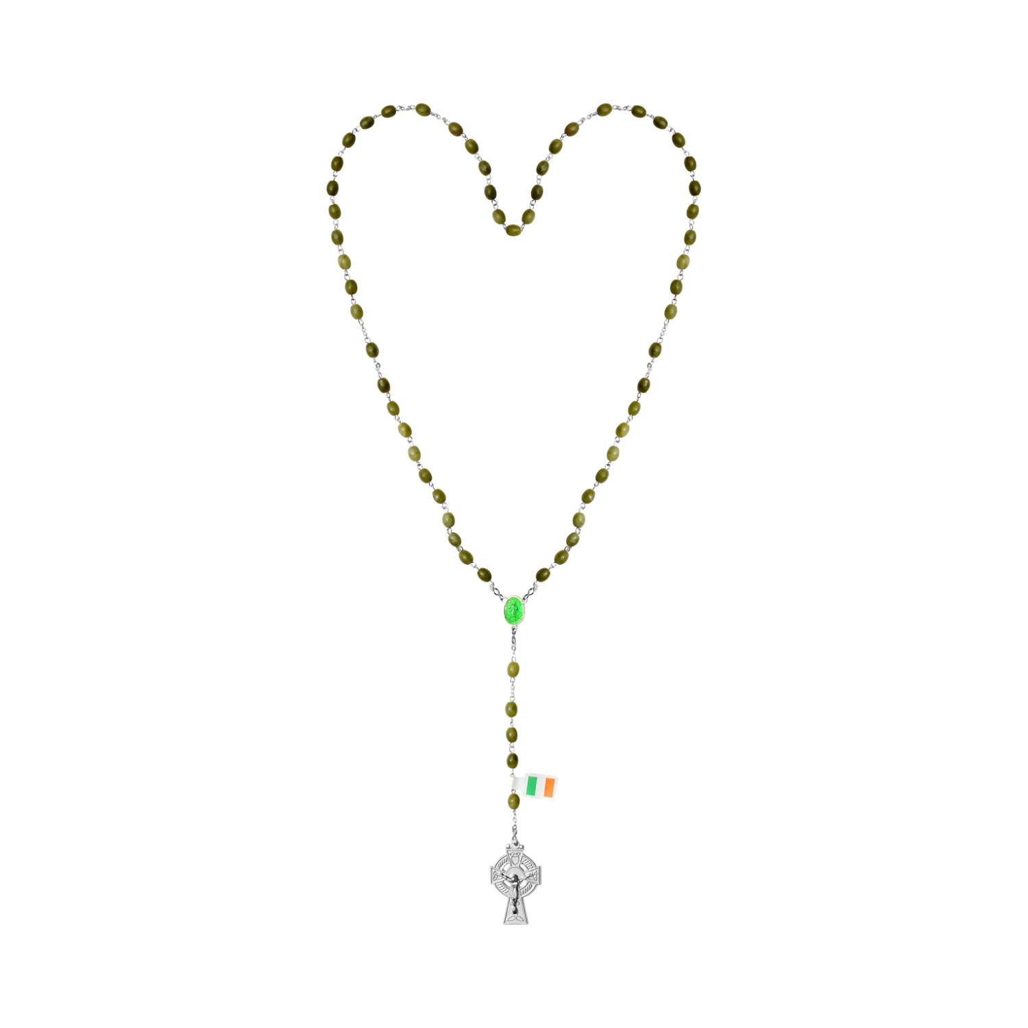 Connemara Marble Rosary Beads with St. Patricks Medal