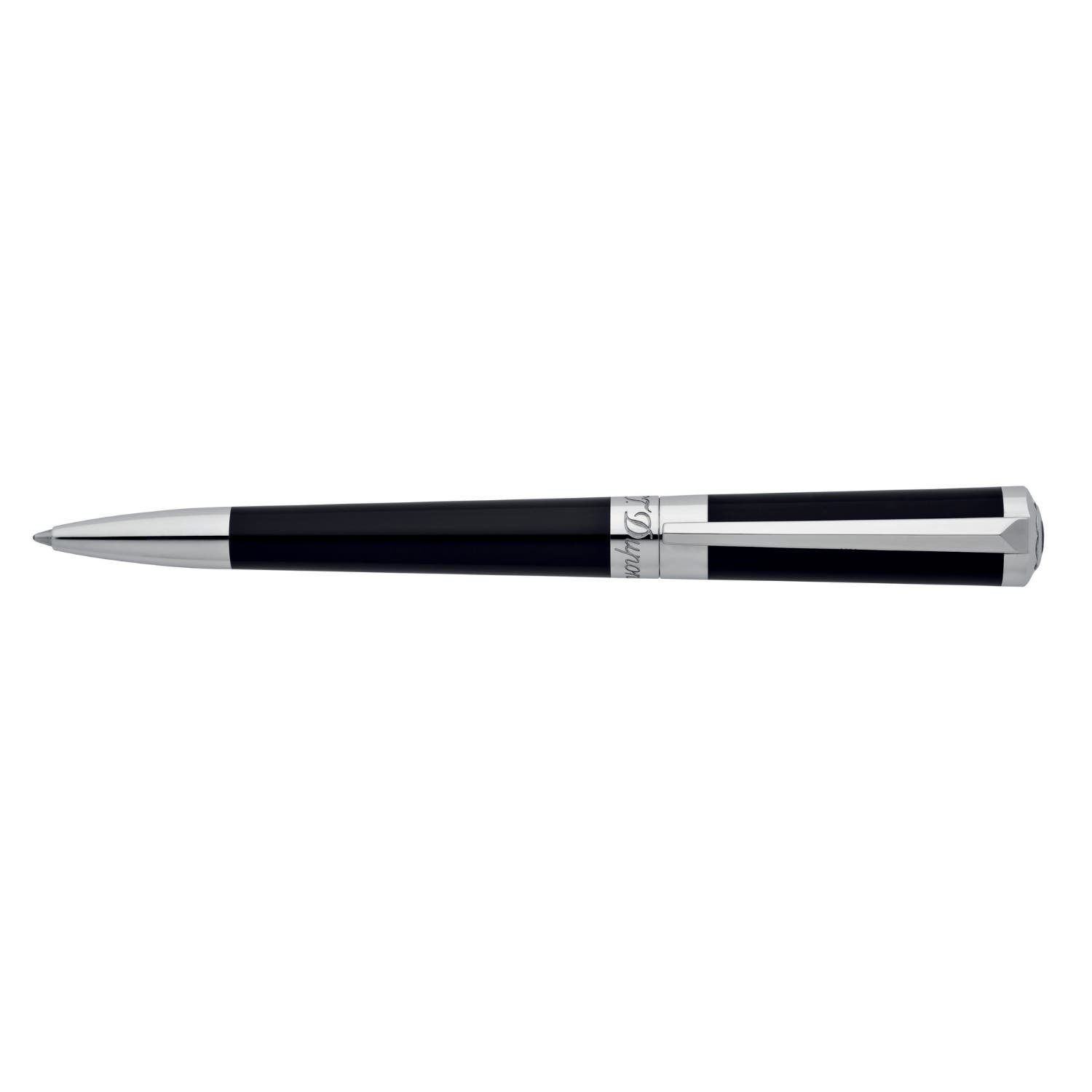 S.T. Dupont Liberté Palladium Finish Black and Chrome  Natural Lacquer Ballpoint Pen