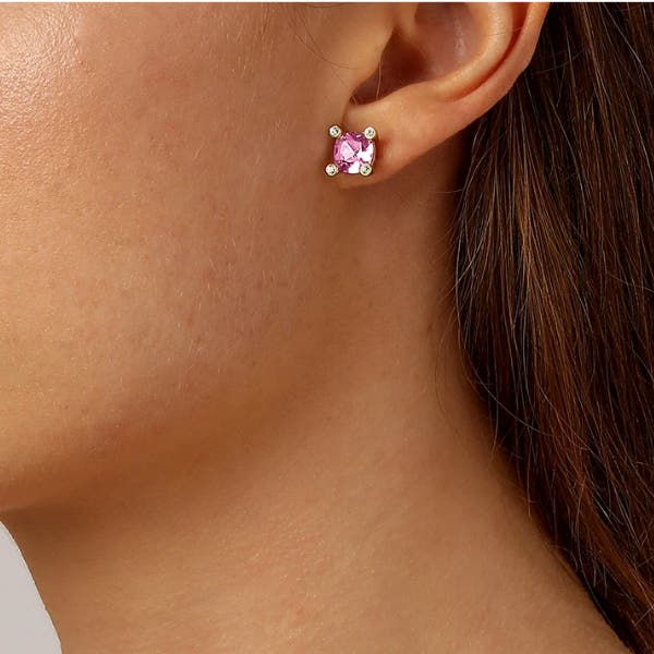 Clara Gold Coloured Rose Pink Earrings