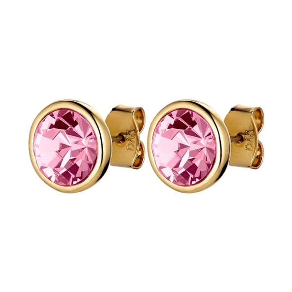 Dia Brass Rose Pink Earrings