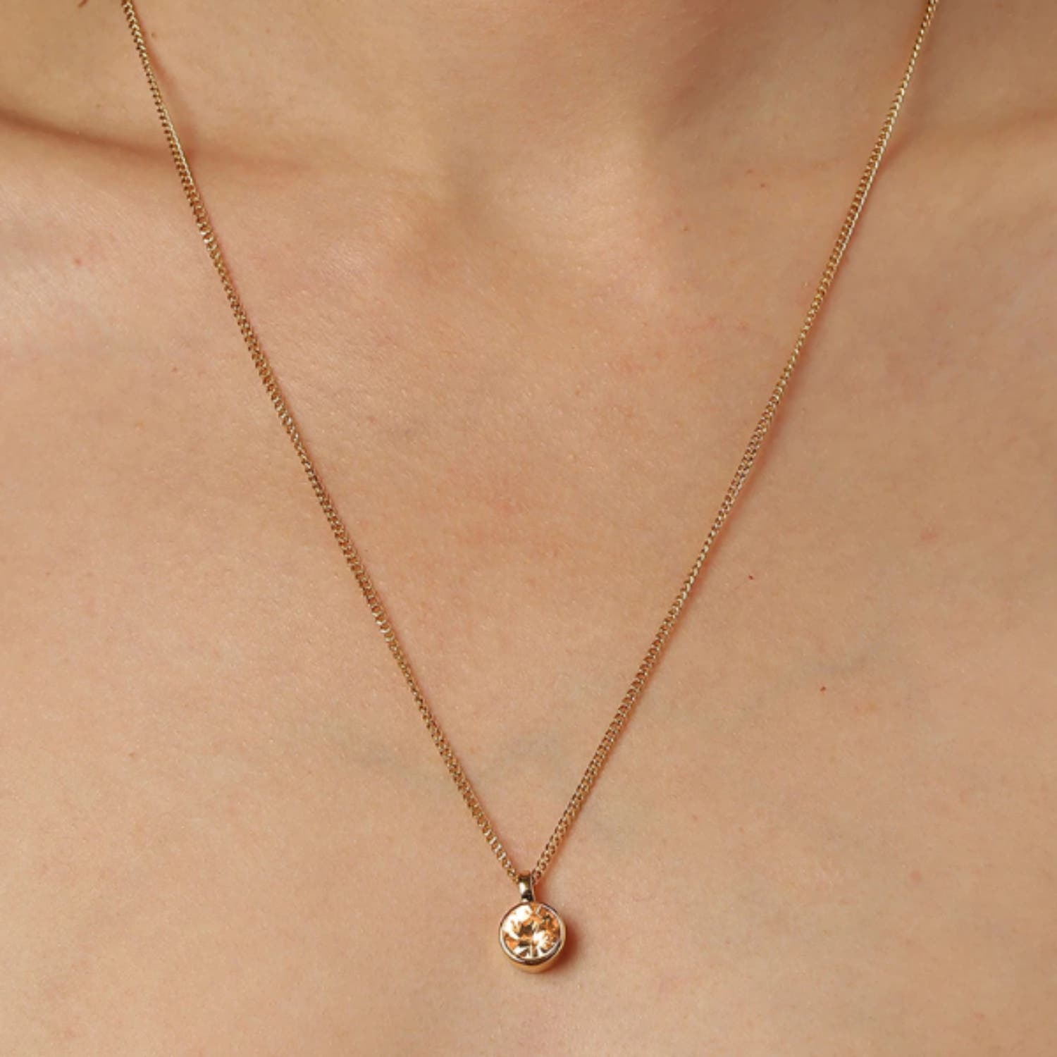 Ette Yellow Gold Peach Pendant Necklace