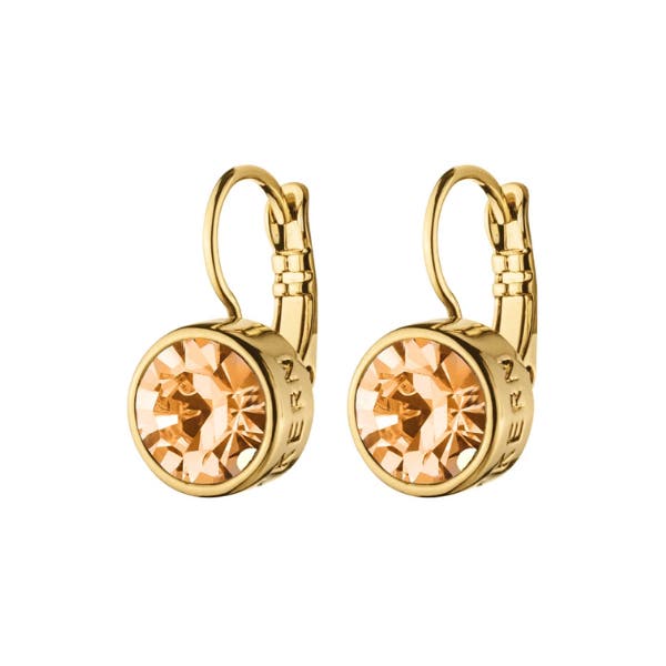 Louise Gold Toned Brass Peach Earrings