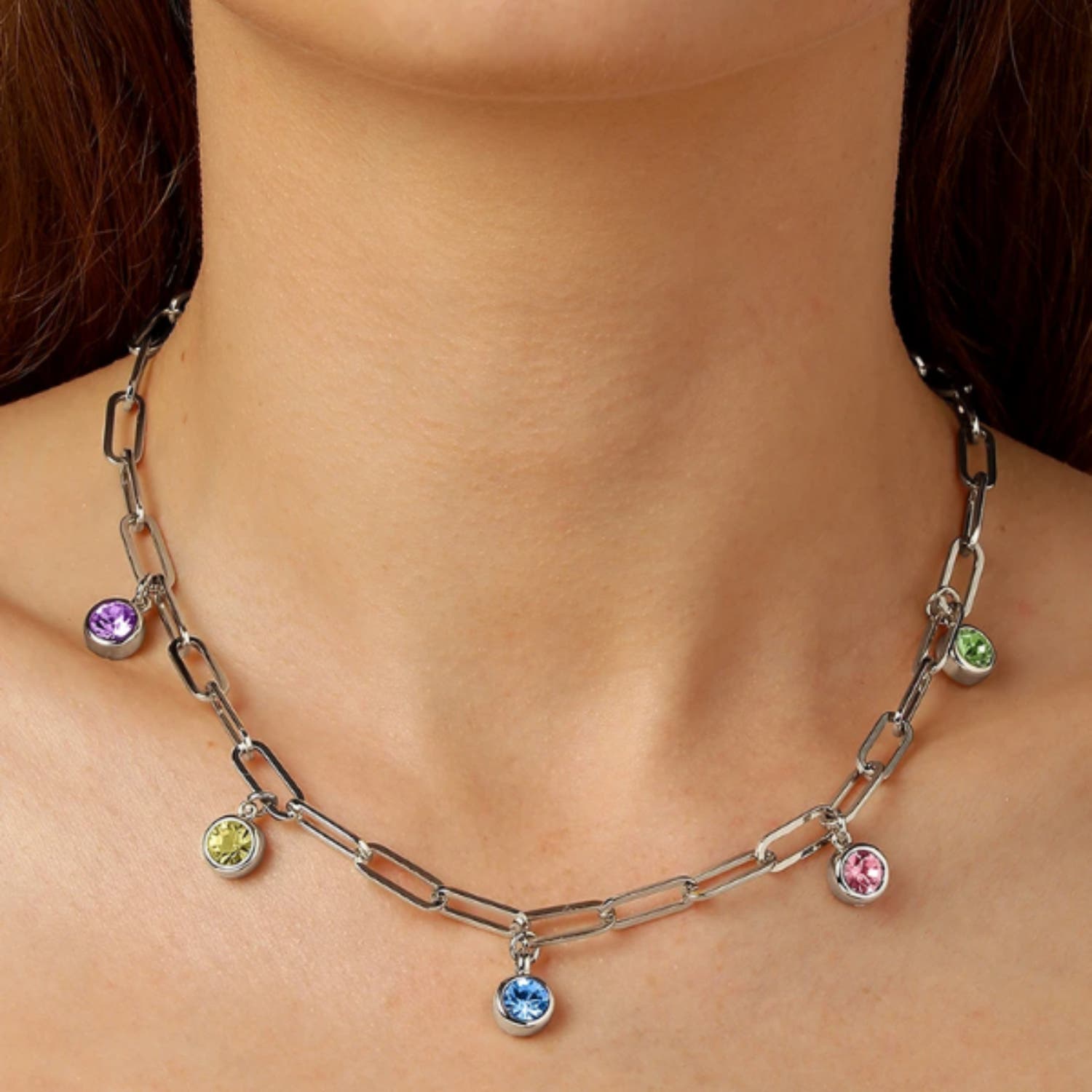 Leona Silver & Pastel Multicoloured Necklace