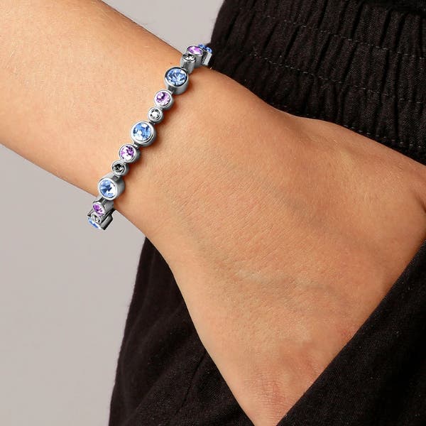 Teresia Stainless Steel Light Blue and Violet Bracelet