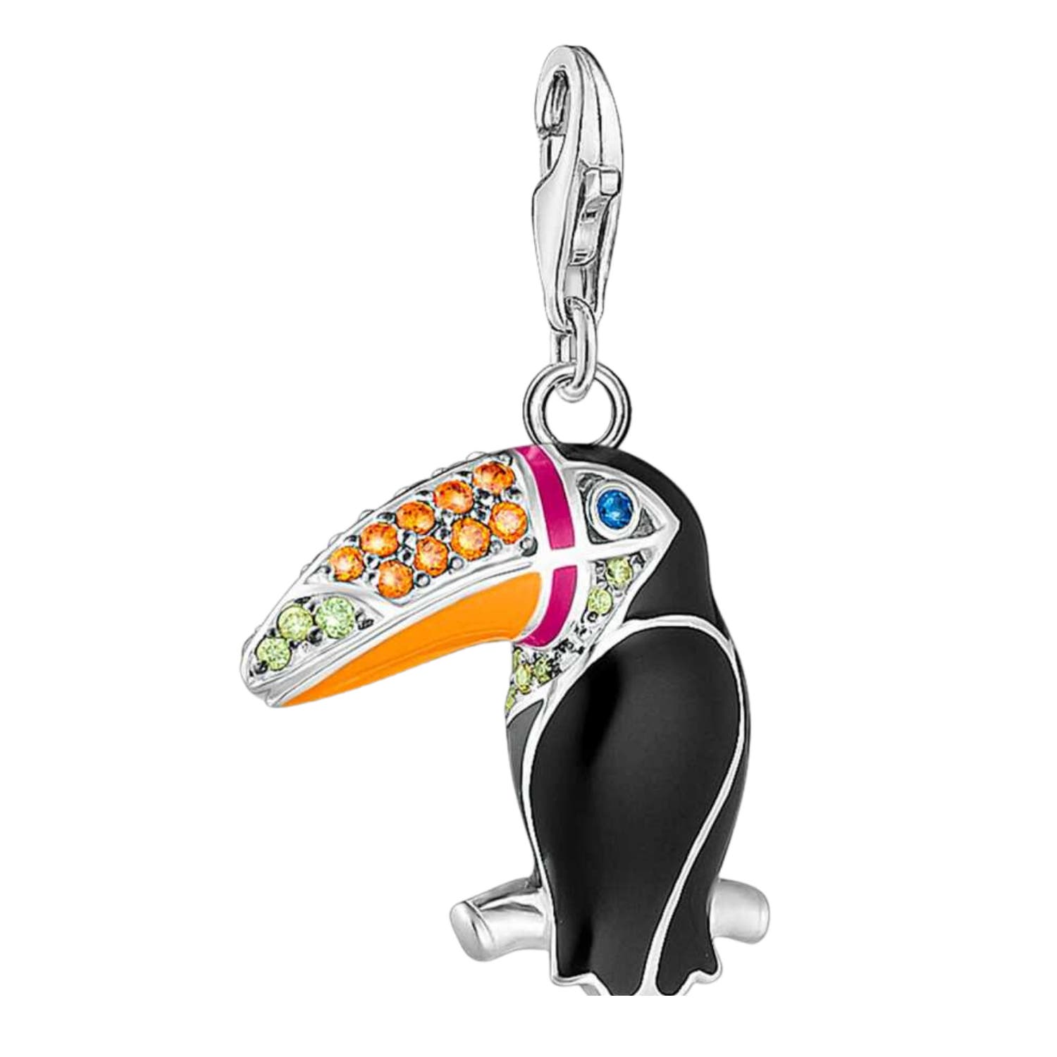 Multicolour Toucan Sterling Silver Charm