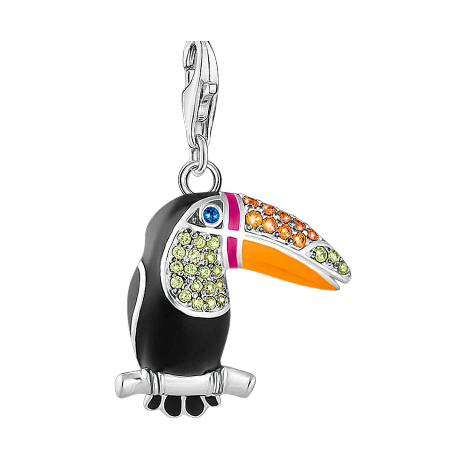 Multicolour Toucan Sterling Silver Charm