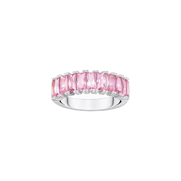 Pink Eternity Sterling Silver Ring- Size 56