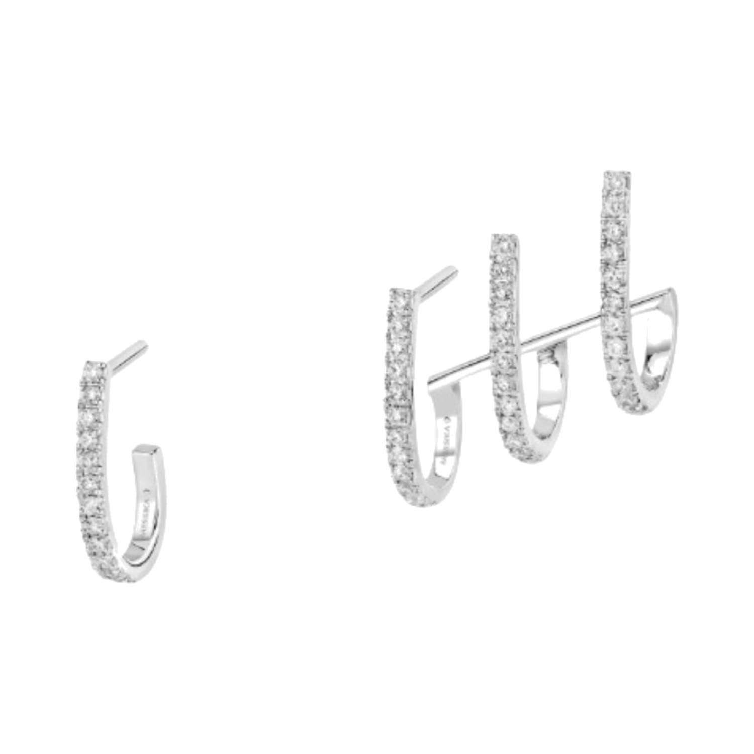 Messika 18K White Gold  Multi-Créoles Gatsby Diamond Earrings