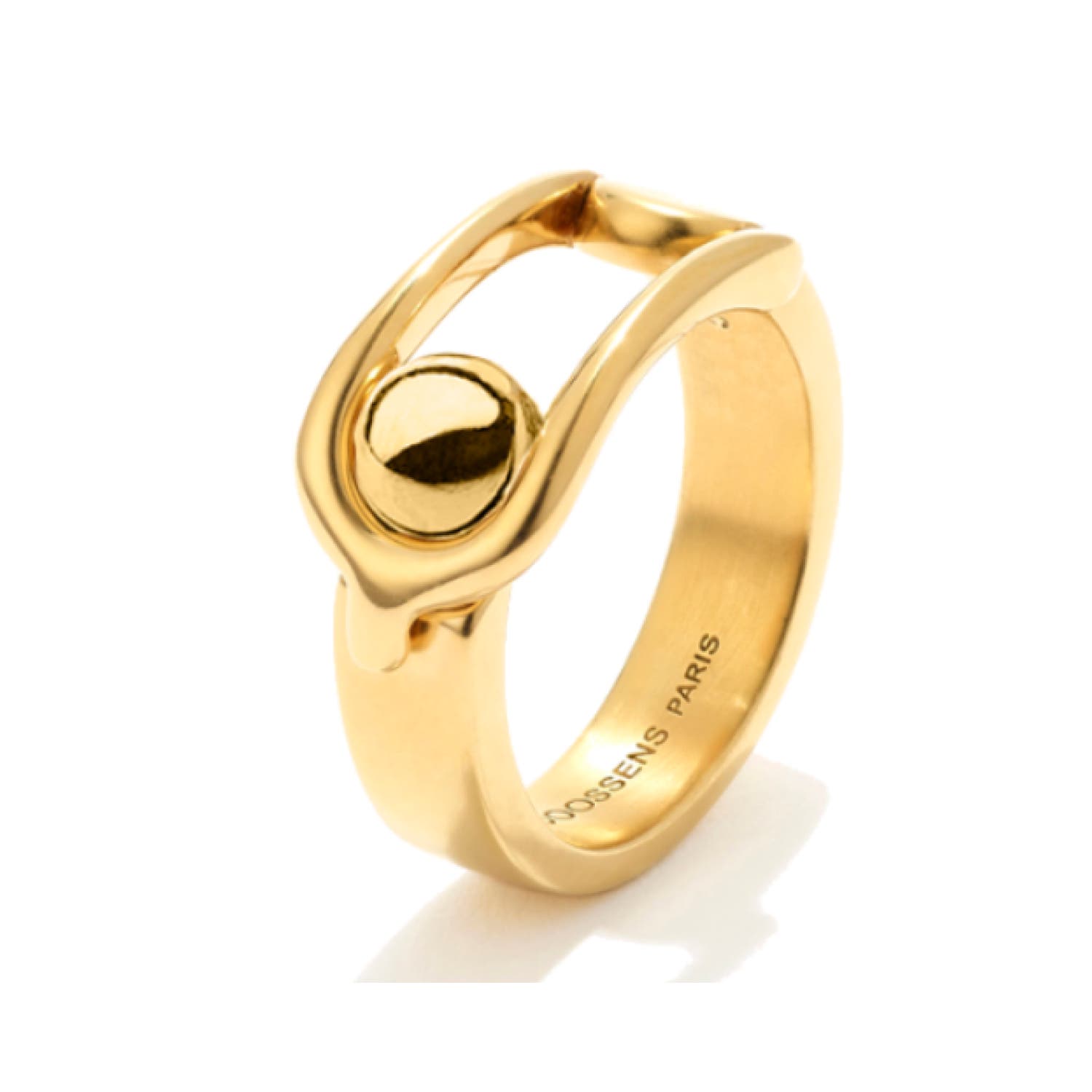 Boucle Yellow Gold Plated Ring - Size 56