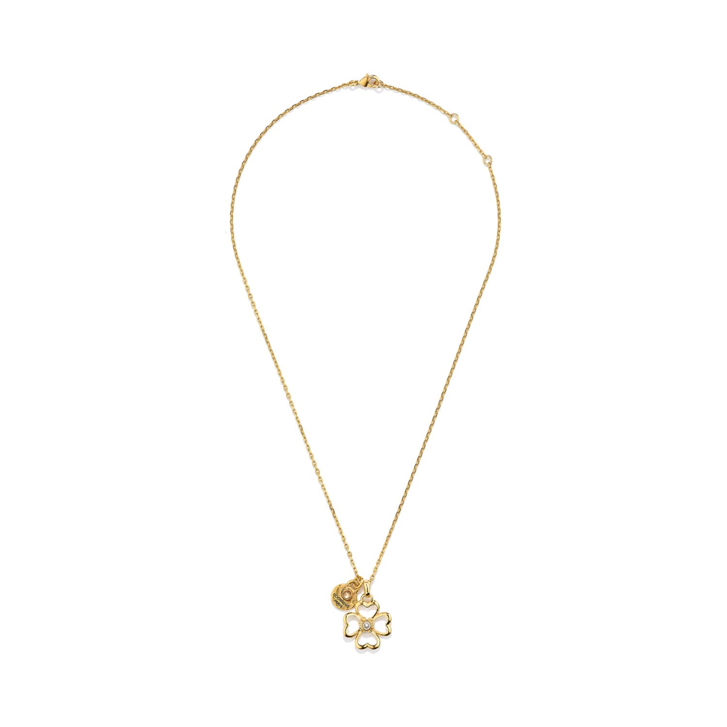 Talisman Clover Yellow Gold Plated Necklace