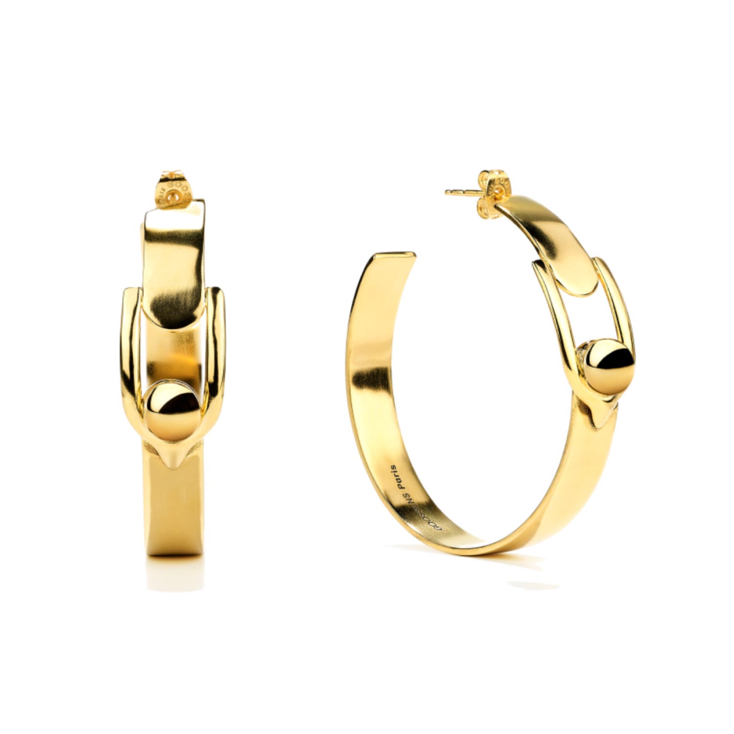 Boucle Yellow Gold Plated Hoop Earrings