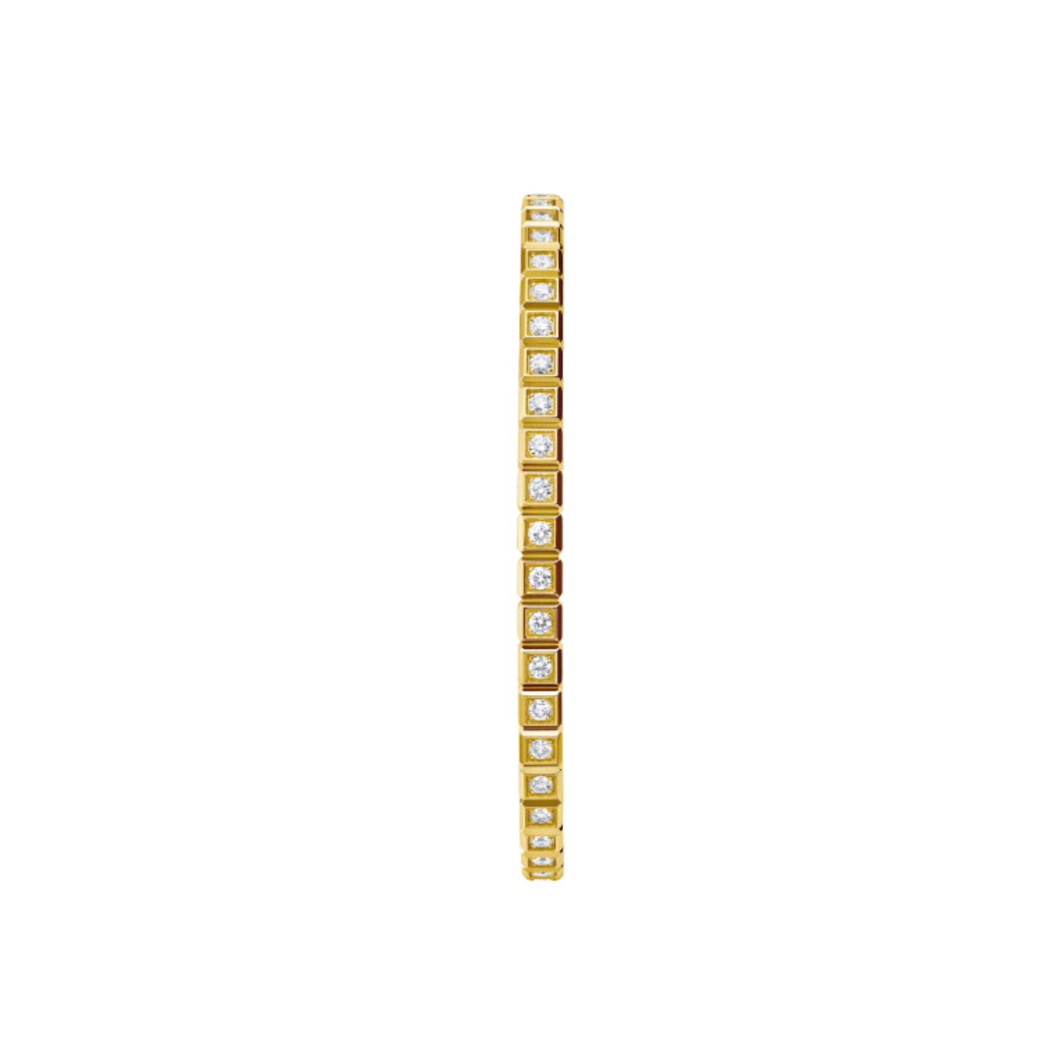 Ice Cube 18K Yellow Gold Full-Paved Diamond Bangle