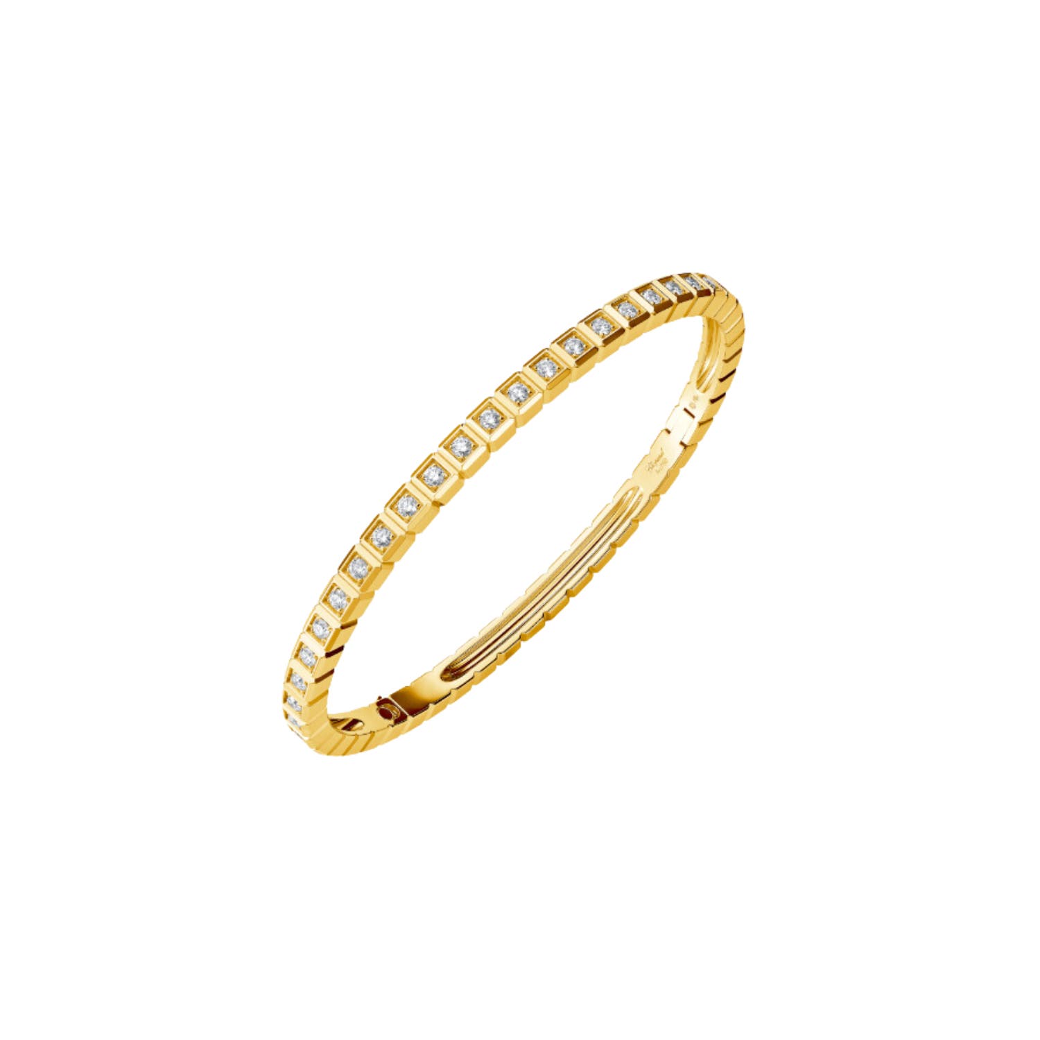 Ice Cube 18K Yellow Gold Full-Paved Diamond Bangle