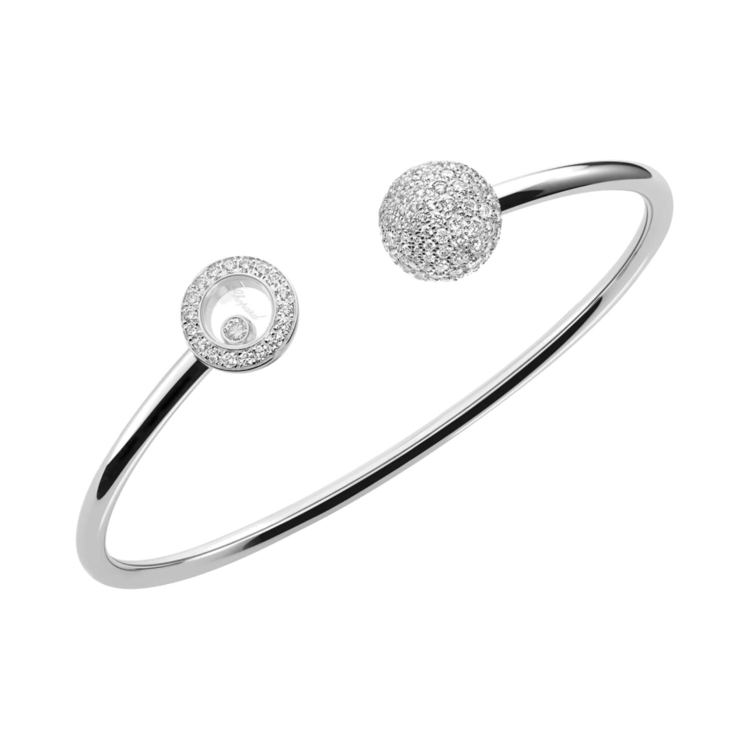 Happy Diamonds Planet 18k White Gold Bangle