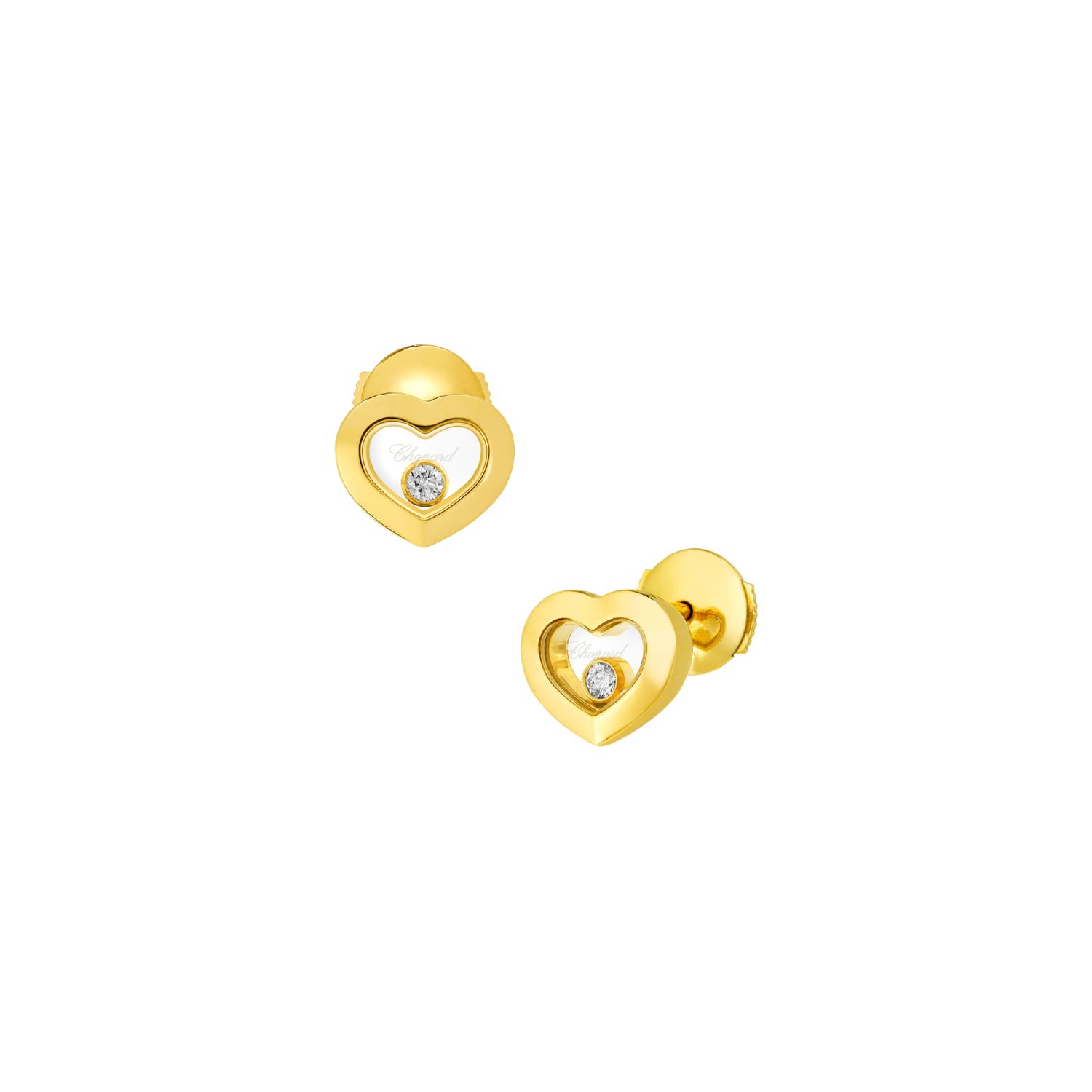 Happy Diamonds Icons 18K Yellow Gold Heart Diamond Earrings