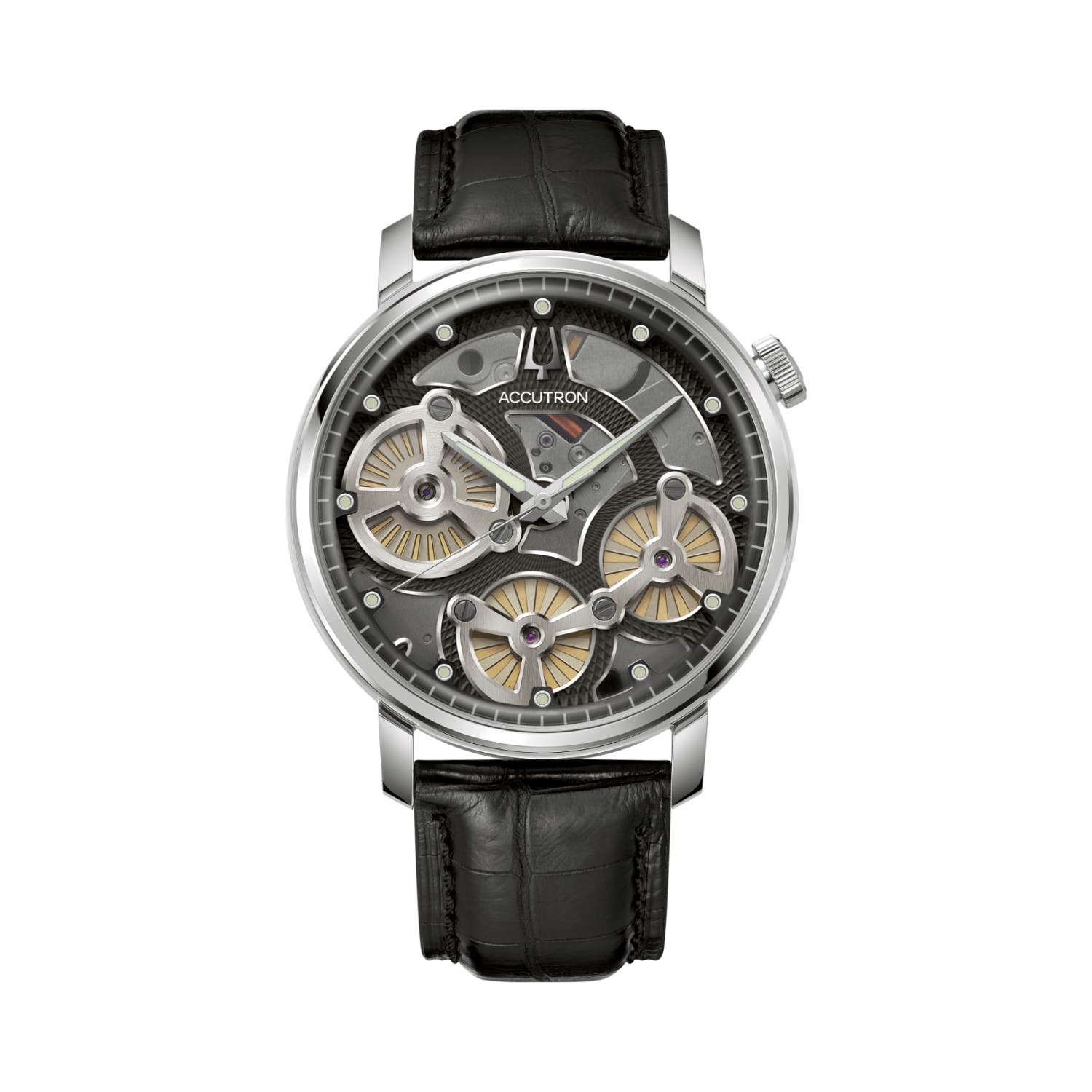 Spaceview 2020 43.5mm Stainless Steel, Grey Dial, Black Alligator Strap, Electrostatic Watch