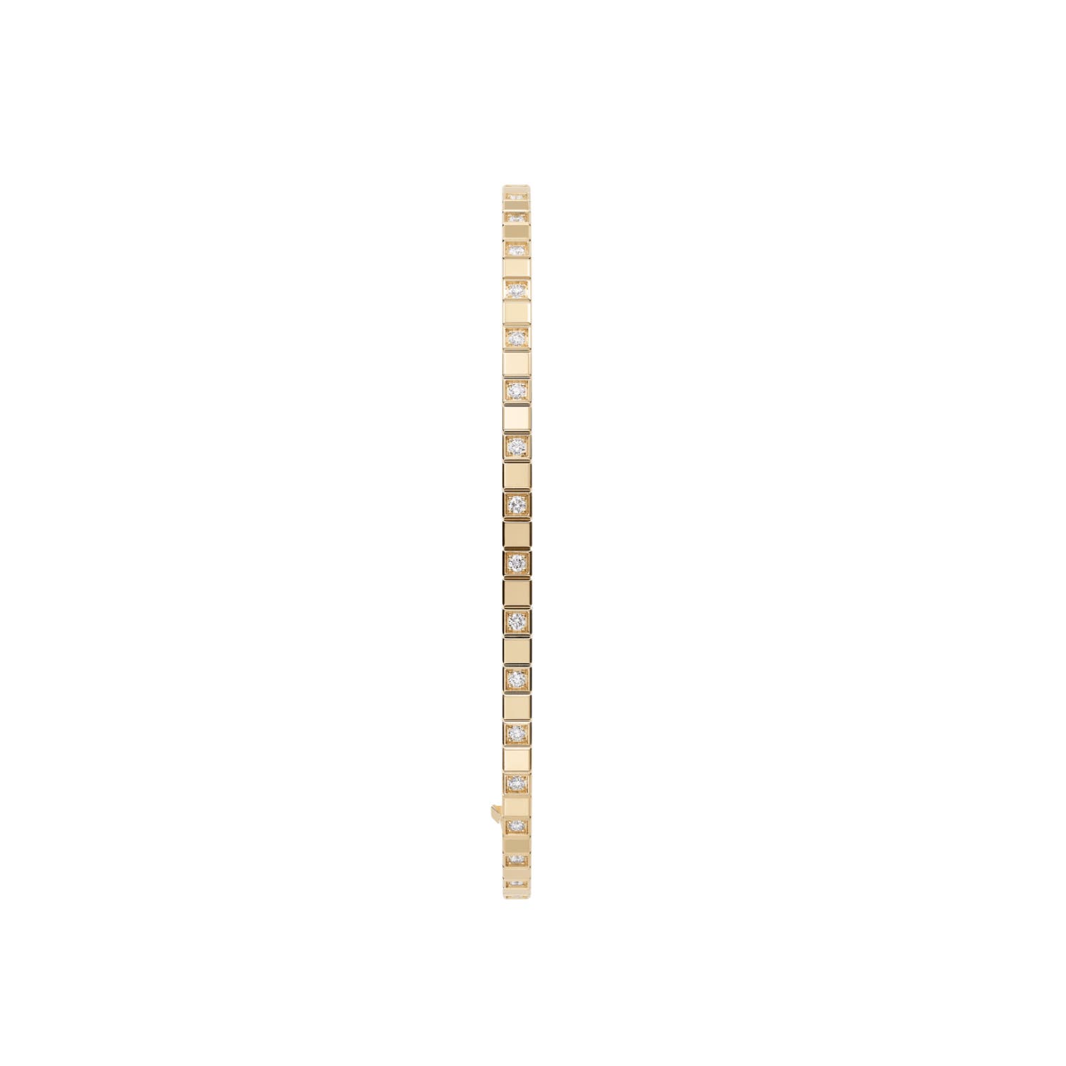 Ice Cube 18K Yellow Gold Half-Set Diamond Bangle