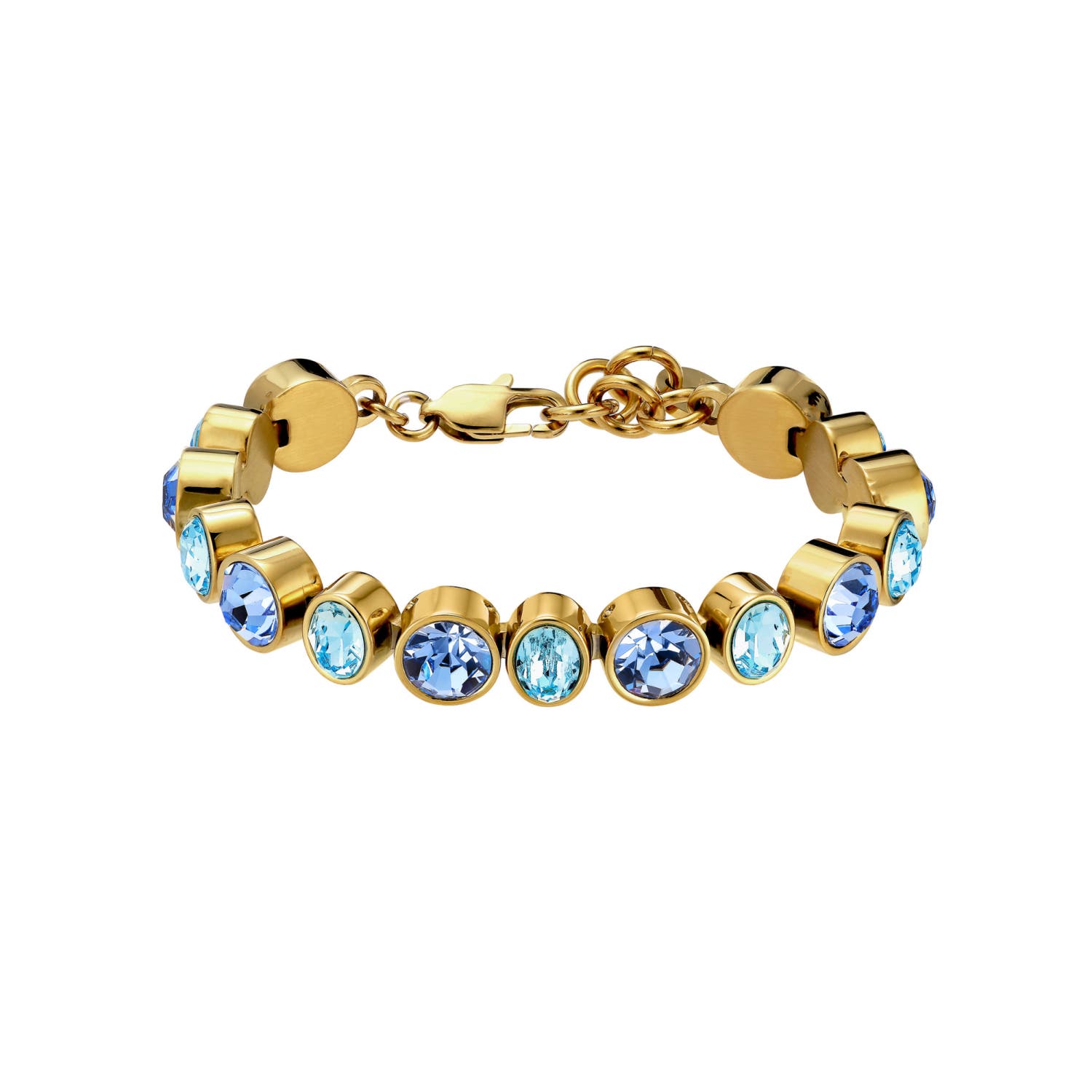 Elaine Aqua Blue & Gold Bracelet