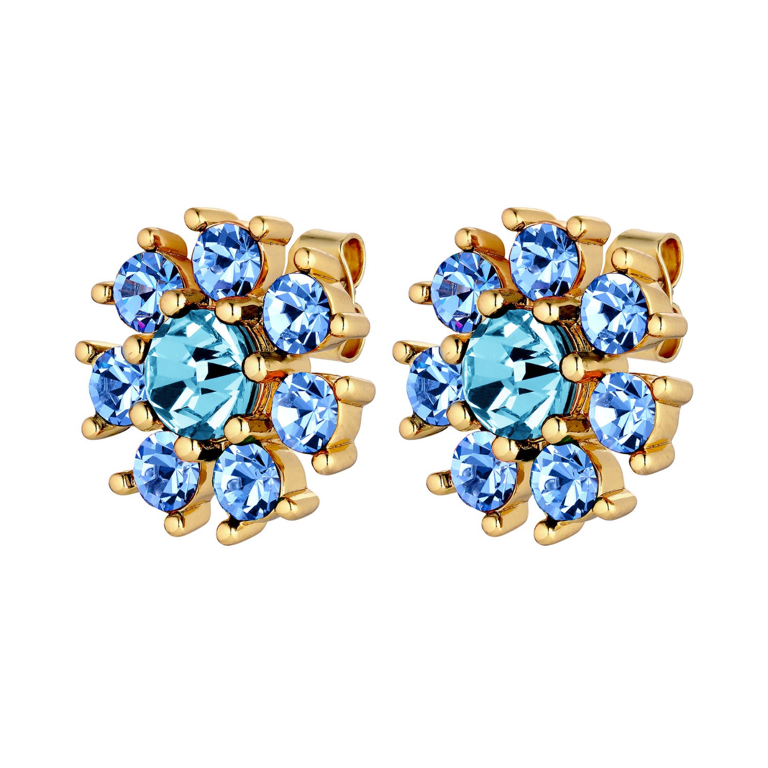 Aude Blue Aqua Stud Earrings