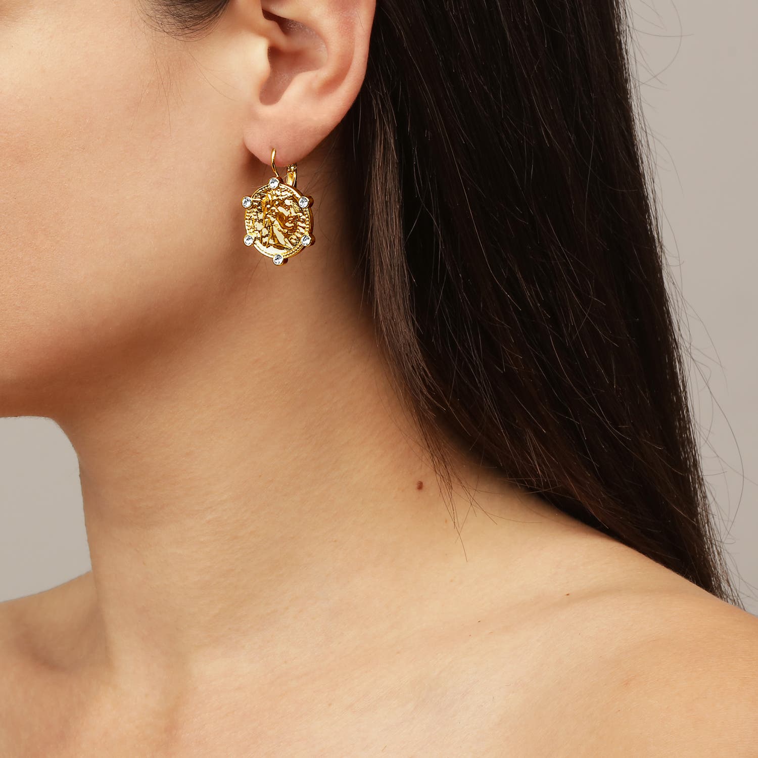 Como Crystal Gold Earrings