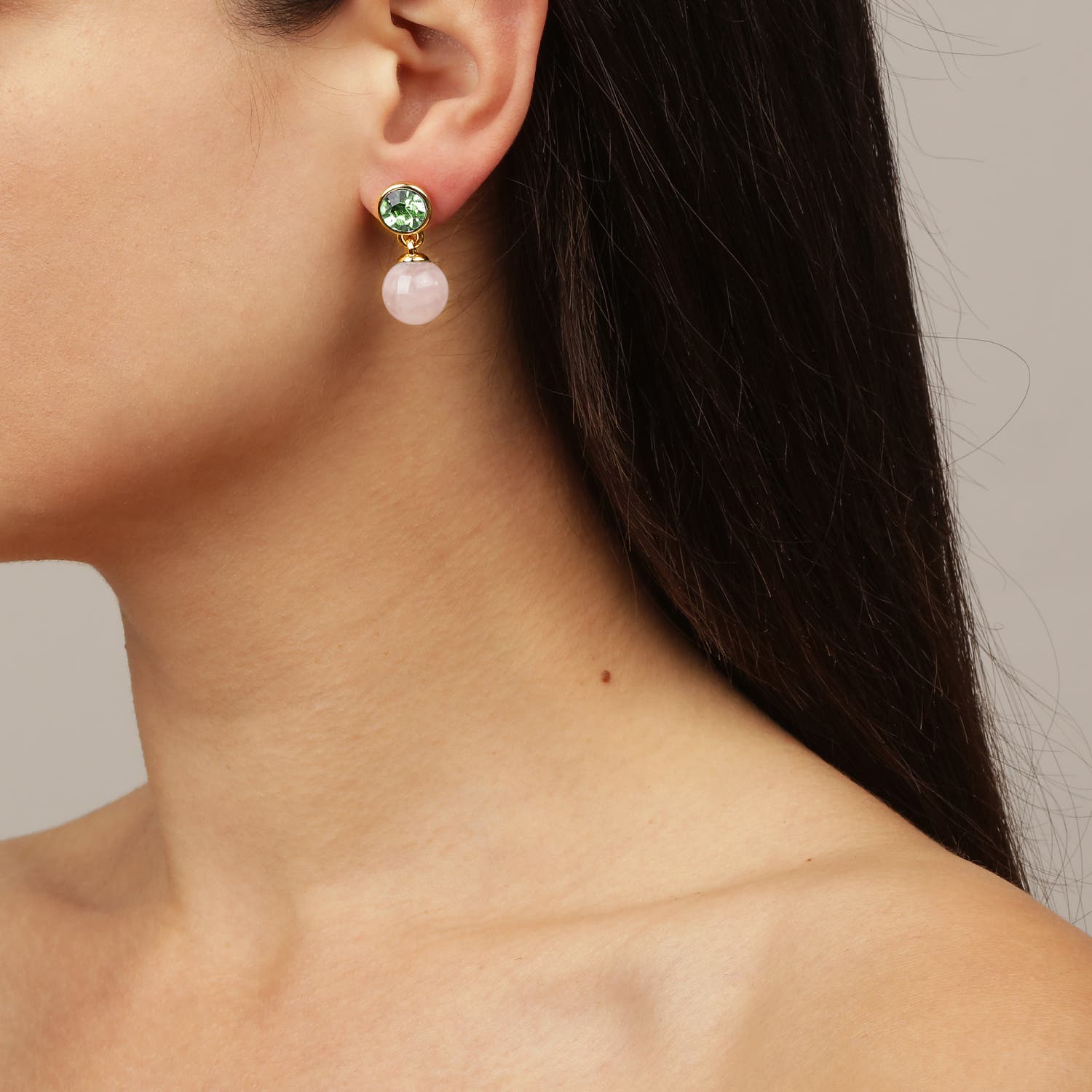 Naomi Rose & Green Drop Earrings