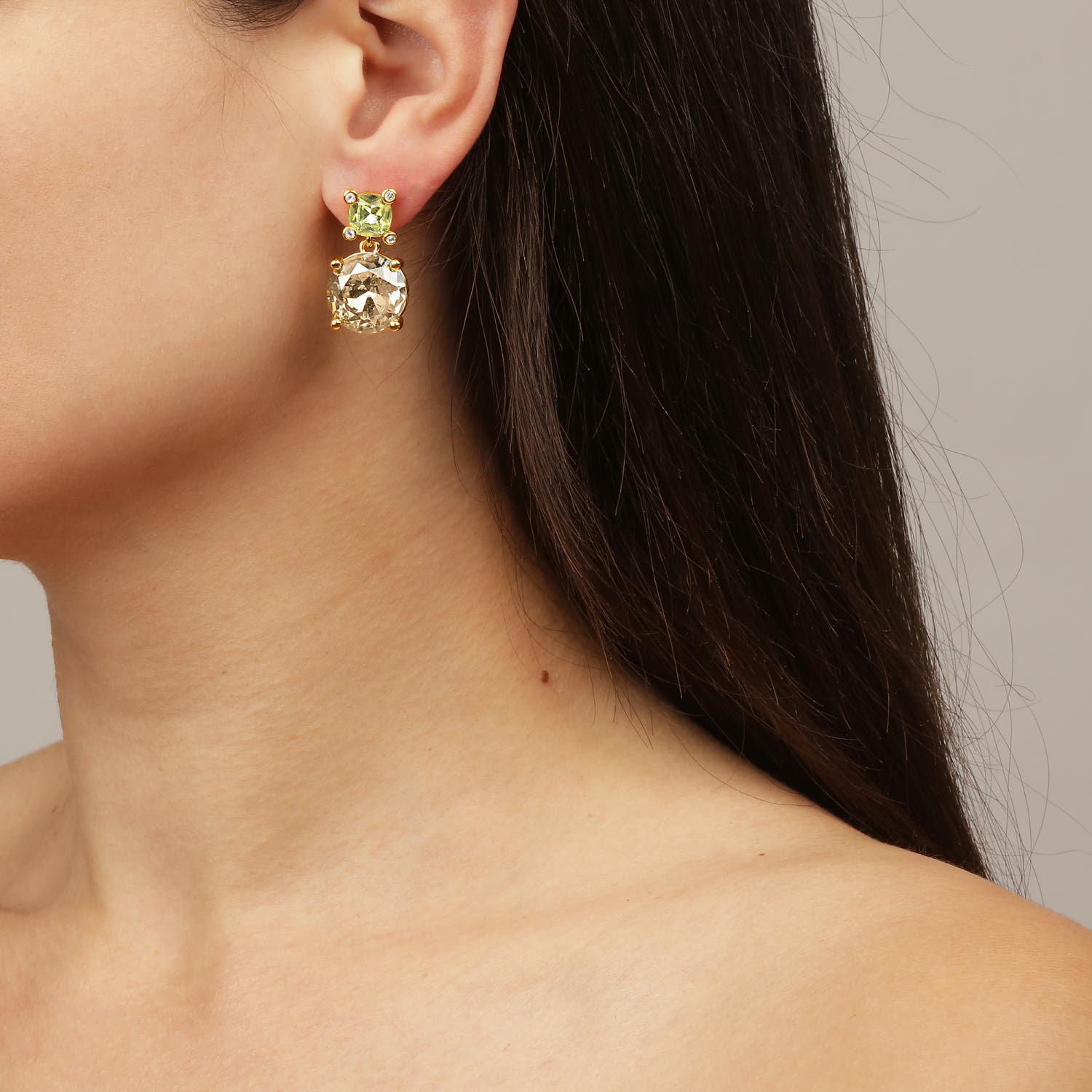 Nicola Peach & Gold Drop Earrings