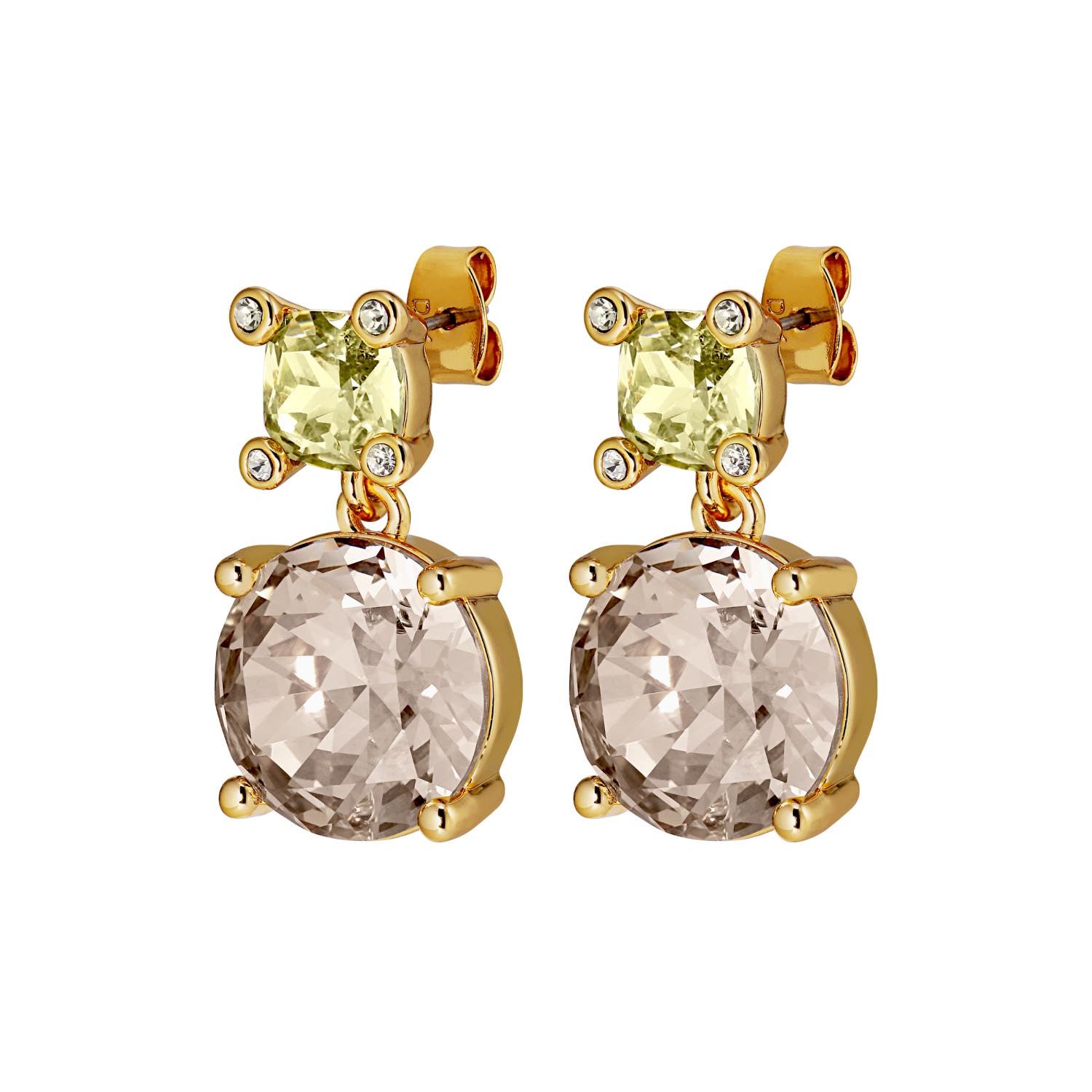 Nicola Peach & Gold Drop Earrings