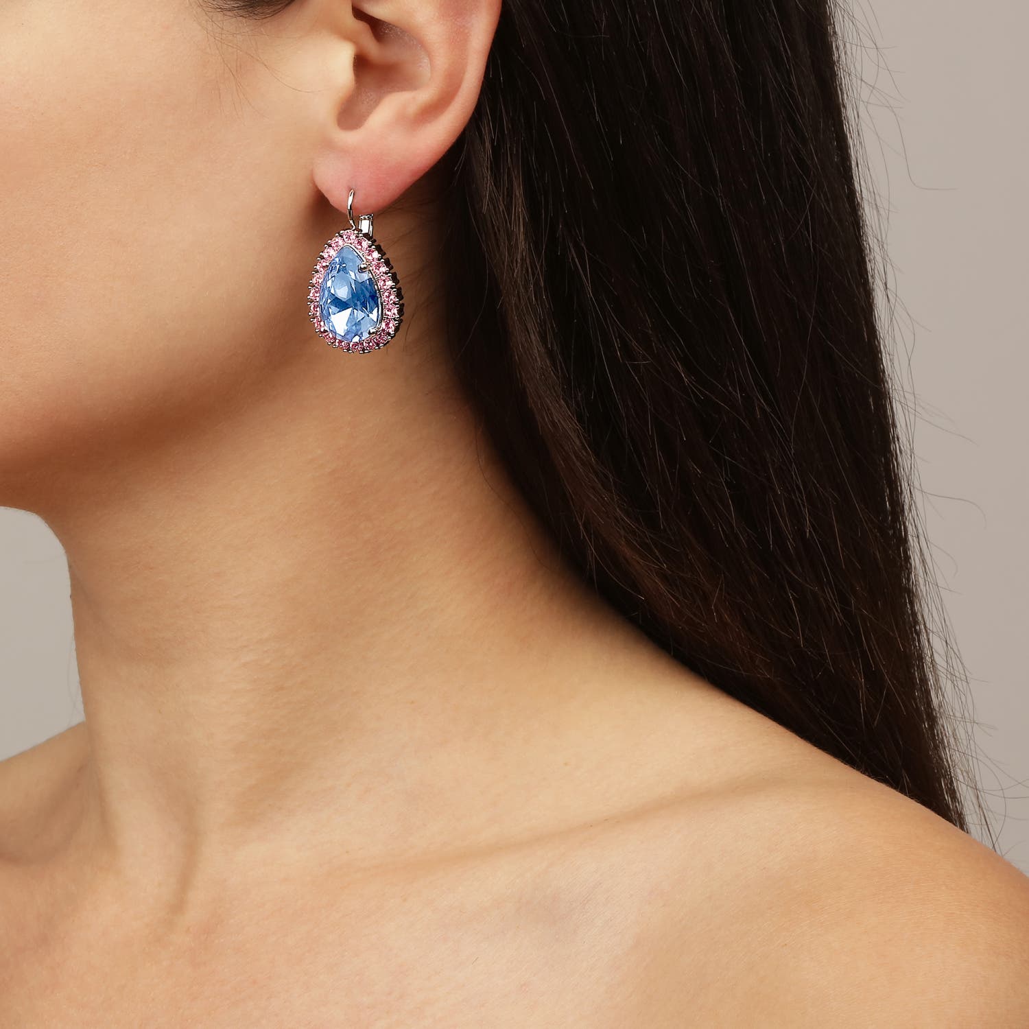 Fiora Blue & Rose Drop Earrings