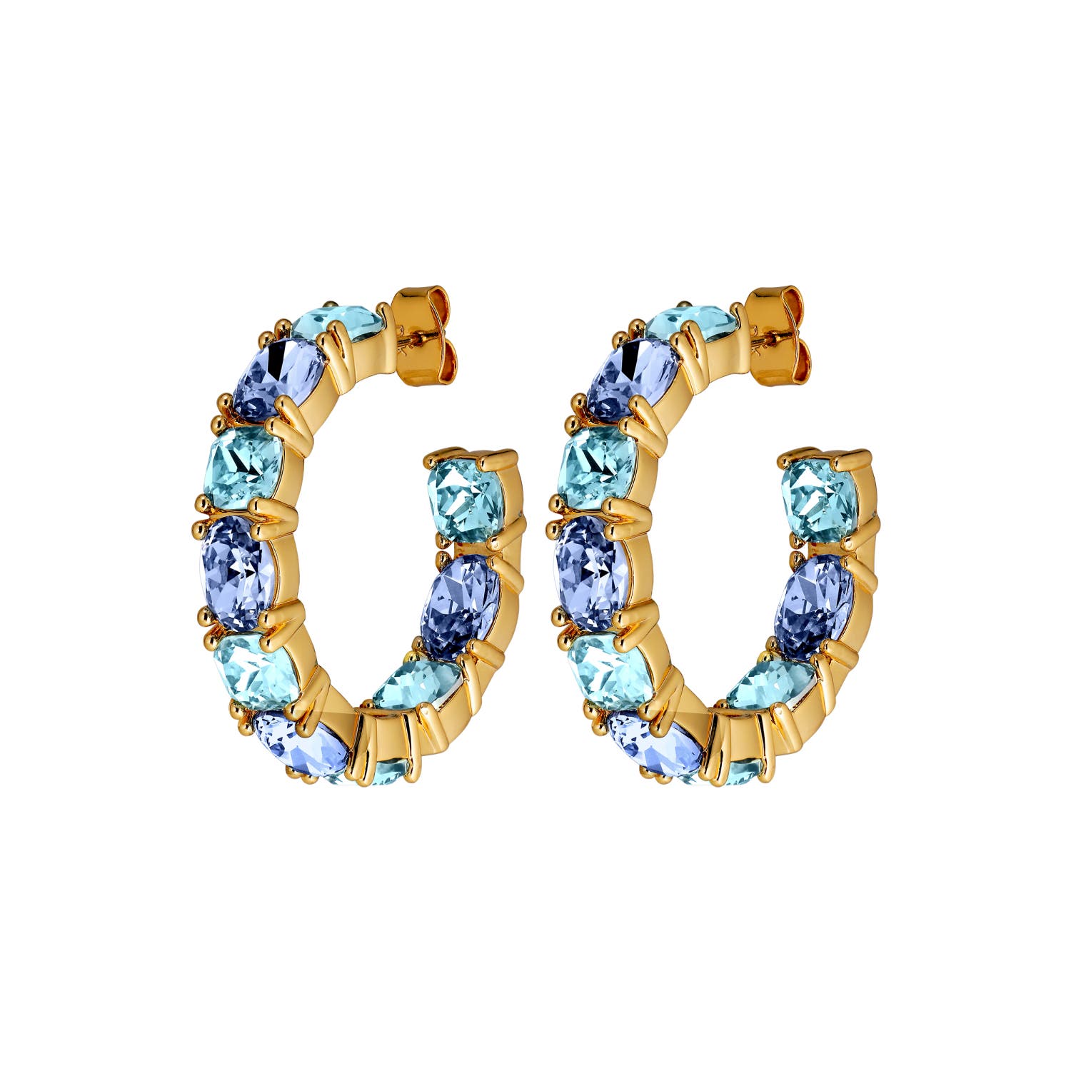 Gretia Aqua Blue Hoop Earrings