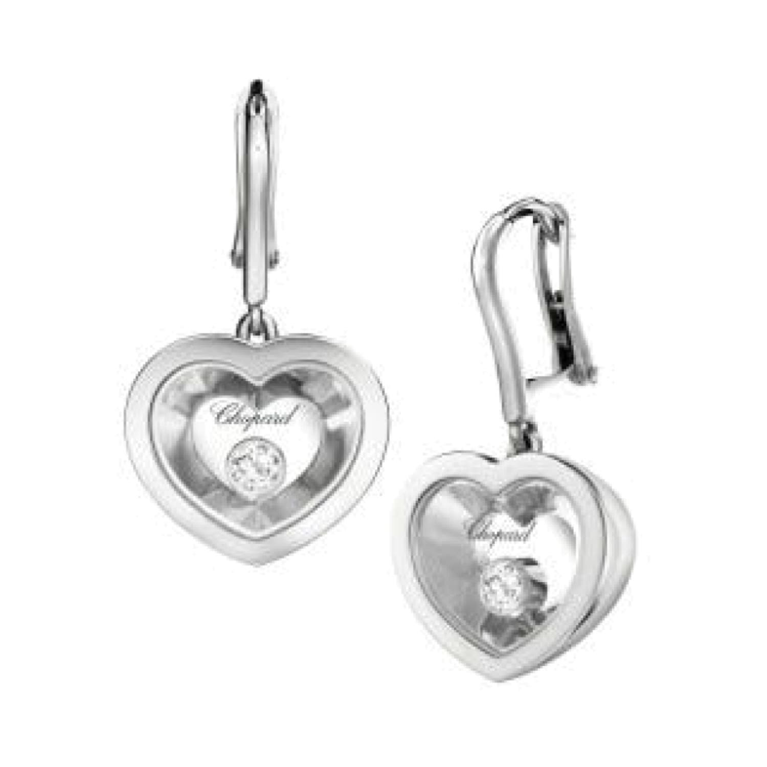 Happy Diamonds 18k White Gold Heart Earrings