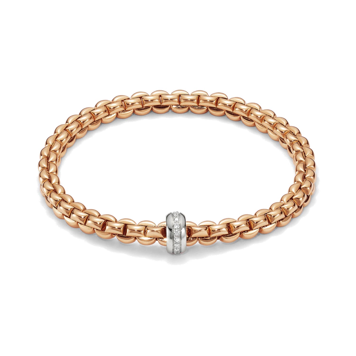 Fope 18k rose gold mesh style bracelet