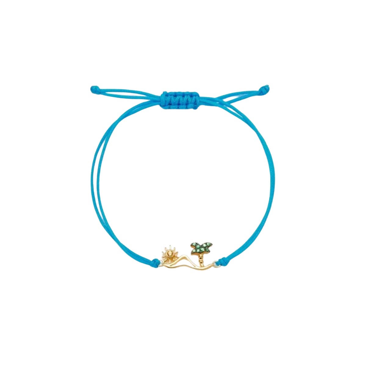 Yvonne Léon 9k Yellow Gold Bracelet Fil La Plage Turquoise Or Jaune Bracelet