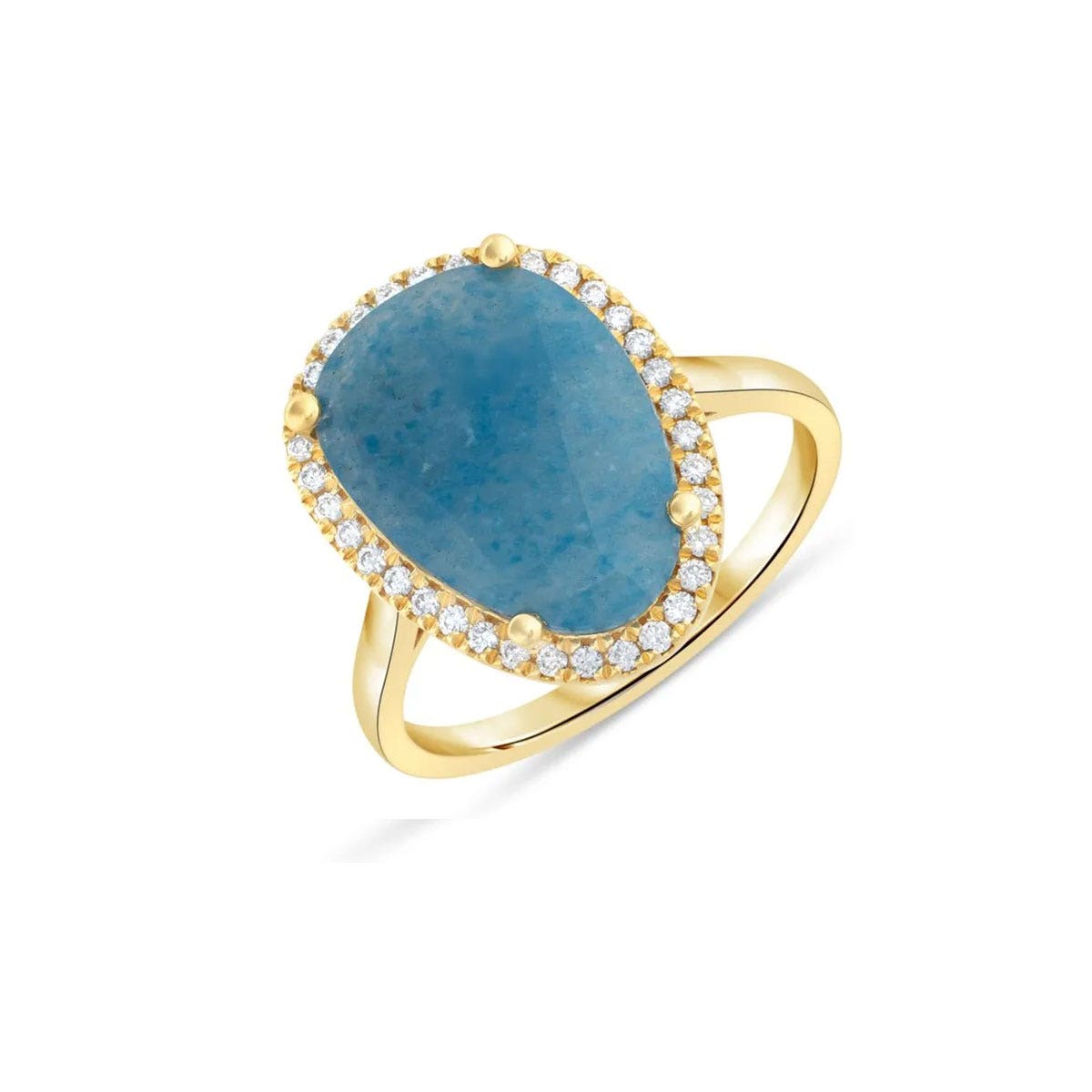 Moi by Weir & Sons 18k Blue Quartz and Diamond Ring