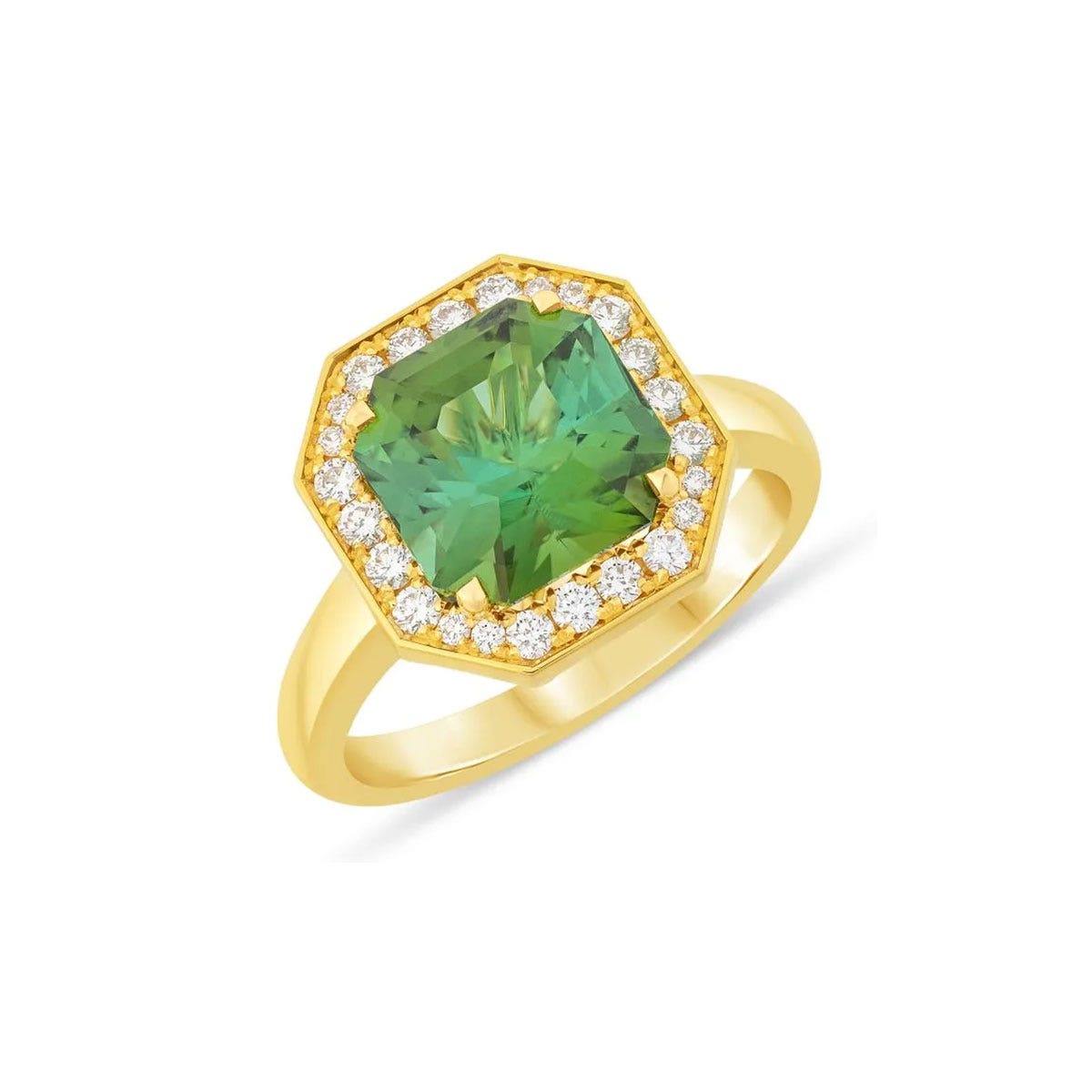 O'Dwyer 18k Bespoke Green Tourmaline Ring