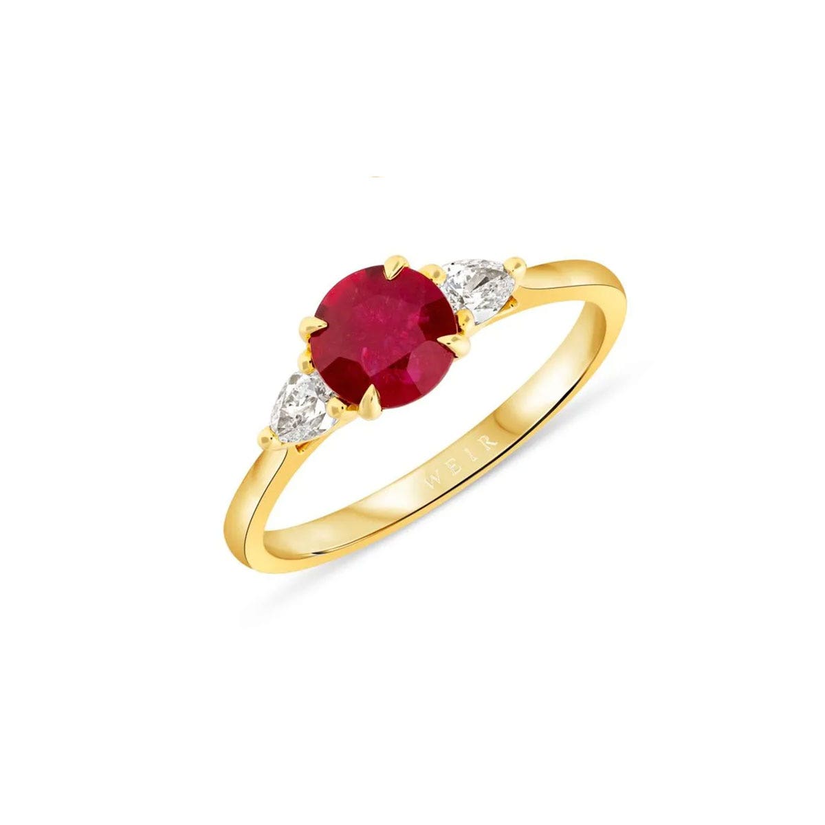 Weir Collection 18k Yellow Gold .96ct Ruby and Diamond Ring