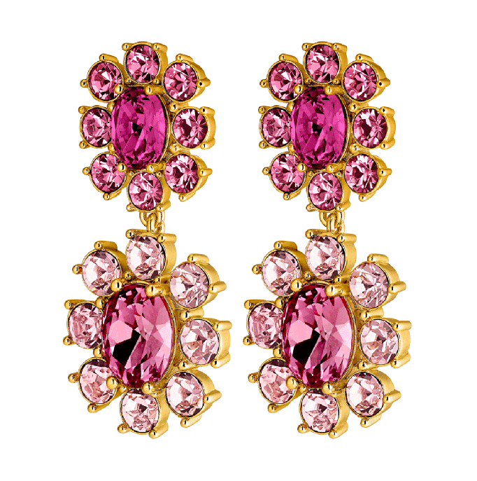 Dyrberg/Kern Lina Gold Rose Drop Earrings