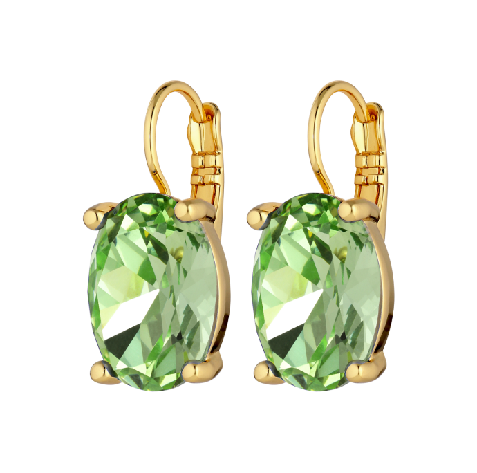 Dyrberg/Kern Chantal Light Green & Gold Drop Earrings