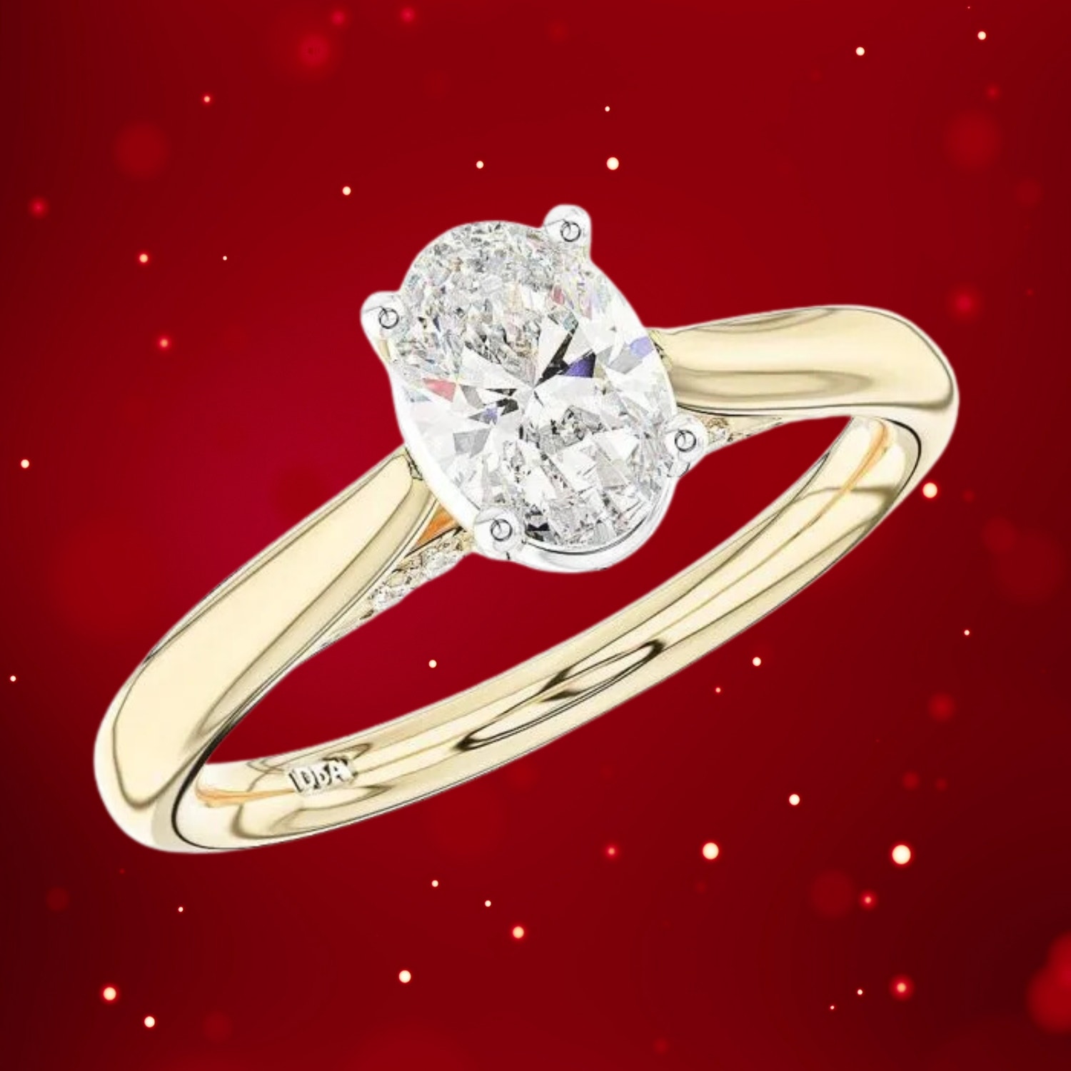 Weir Collection 18k Yellow gold/platinum 0.38ct F VS1 Oval cut Diamond Engagement Ring