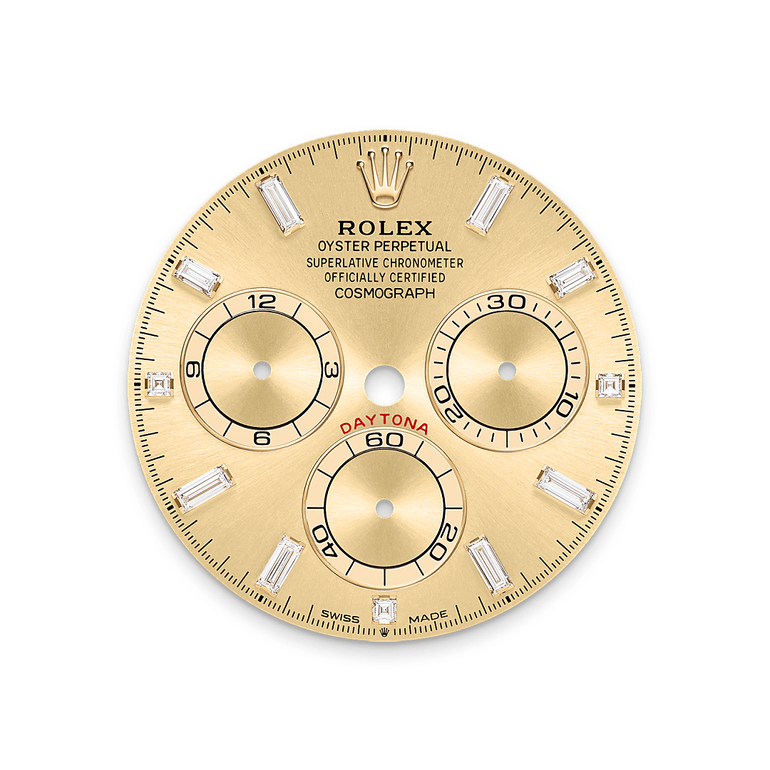 rolex cosmograph daytona  18 ct yellow gold with lugs set with diamonds, m126598tbr-0001 - Weir & Sons