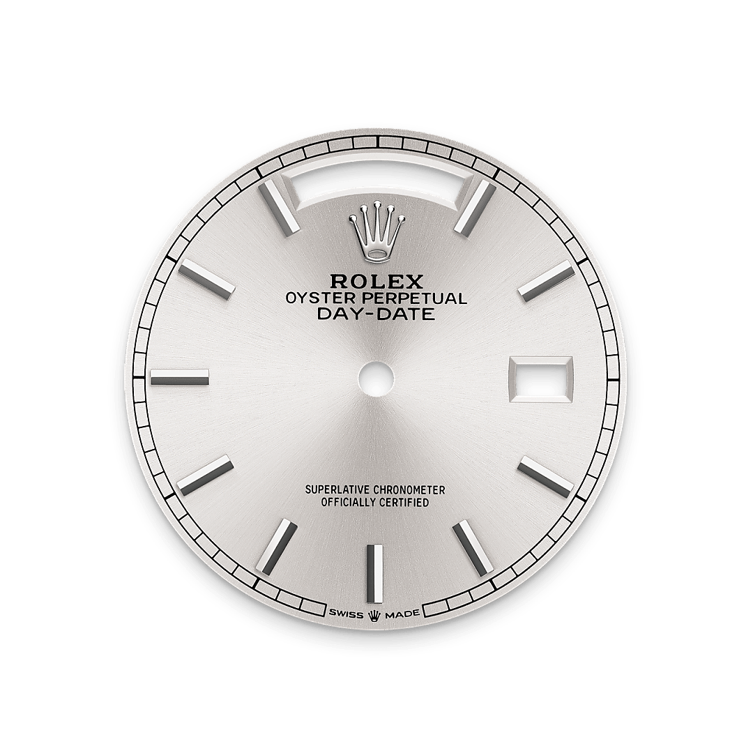 rolex day-date  18 ct white gold, m128239-0005 - Weir & Sons